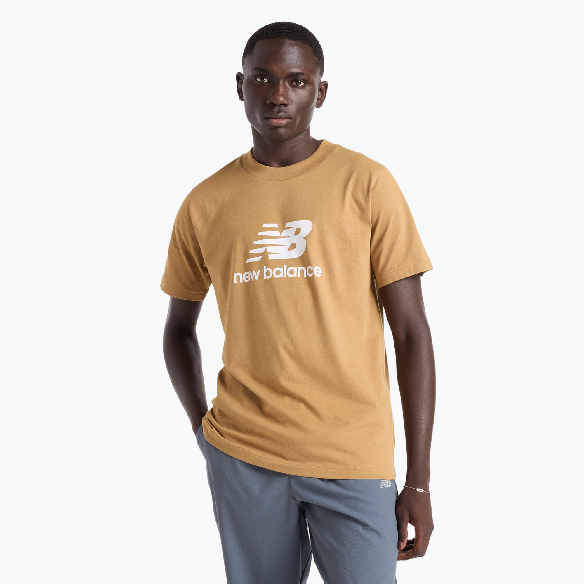 Pánske tričko New Balance Stacked Logo great plains (Stacked Logo MT41502GIN)