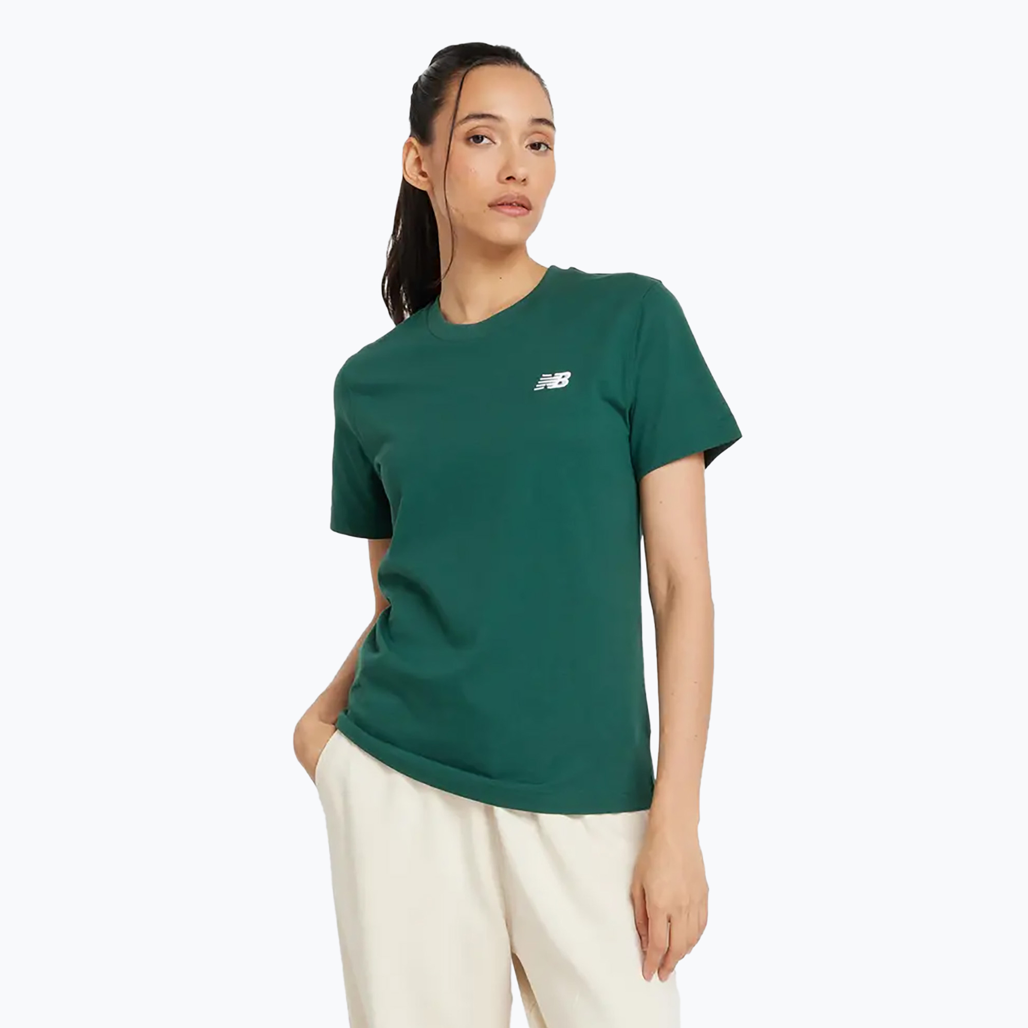 Dámske tričko New Balance Essentials Jersey night watch green (Essentials Jersey SS WT41509NWG)
