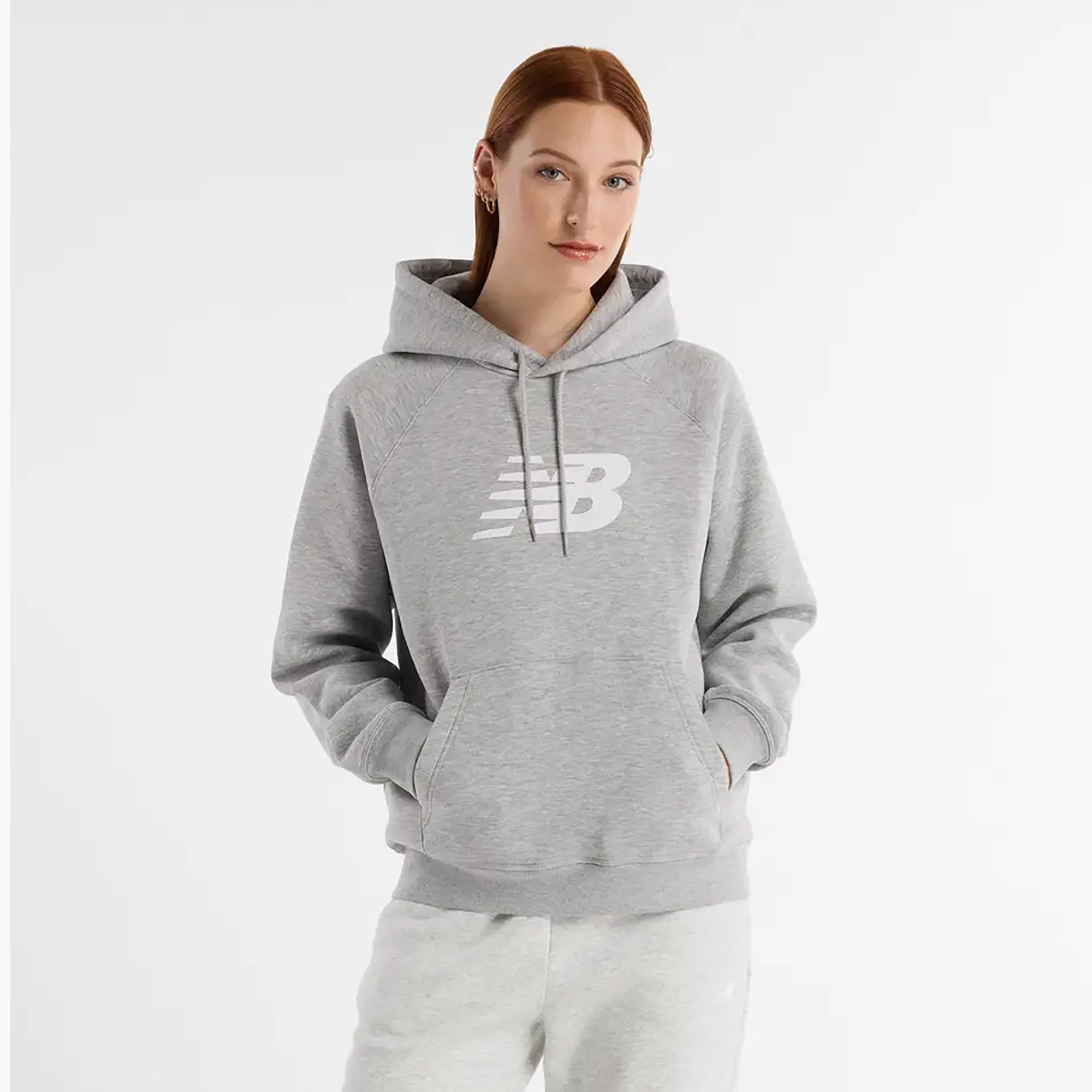 Dámska mikina New Balance Fleece Hoodie athletic grey (Fleece Hoodie WT43524AG)