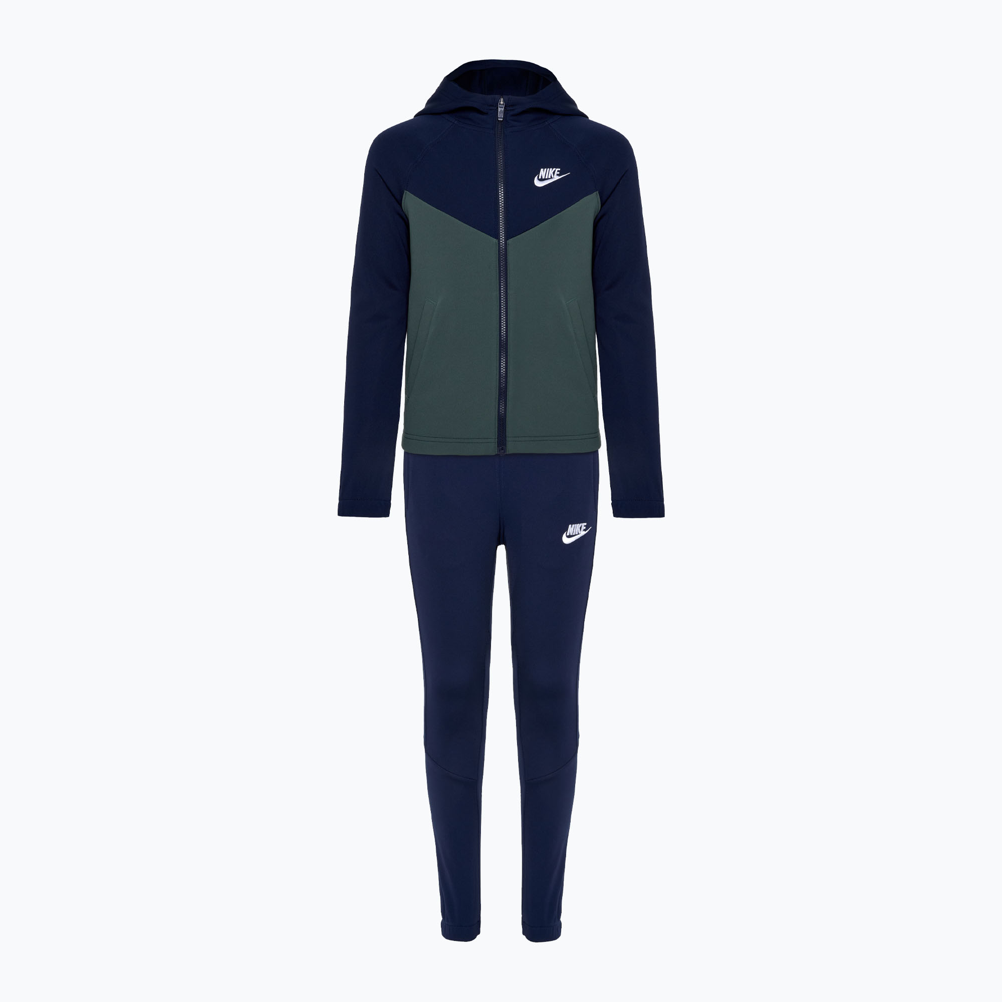 Detská tepláková súprava Nike Sportswear obsidiánová/ vintage zelená/ obsidiánová/ biela (Sportswear FD3072-451)