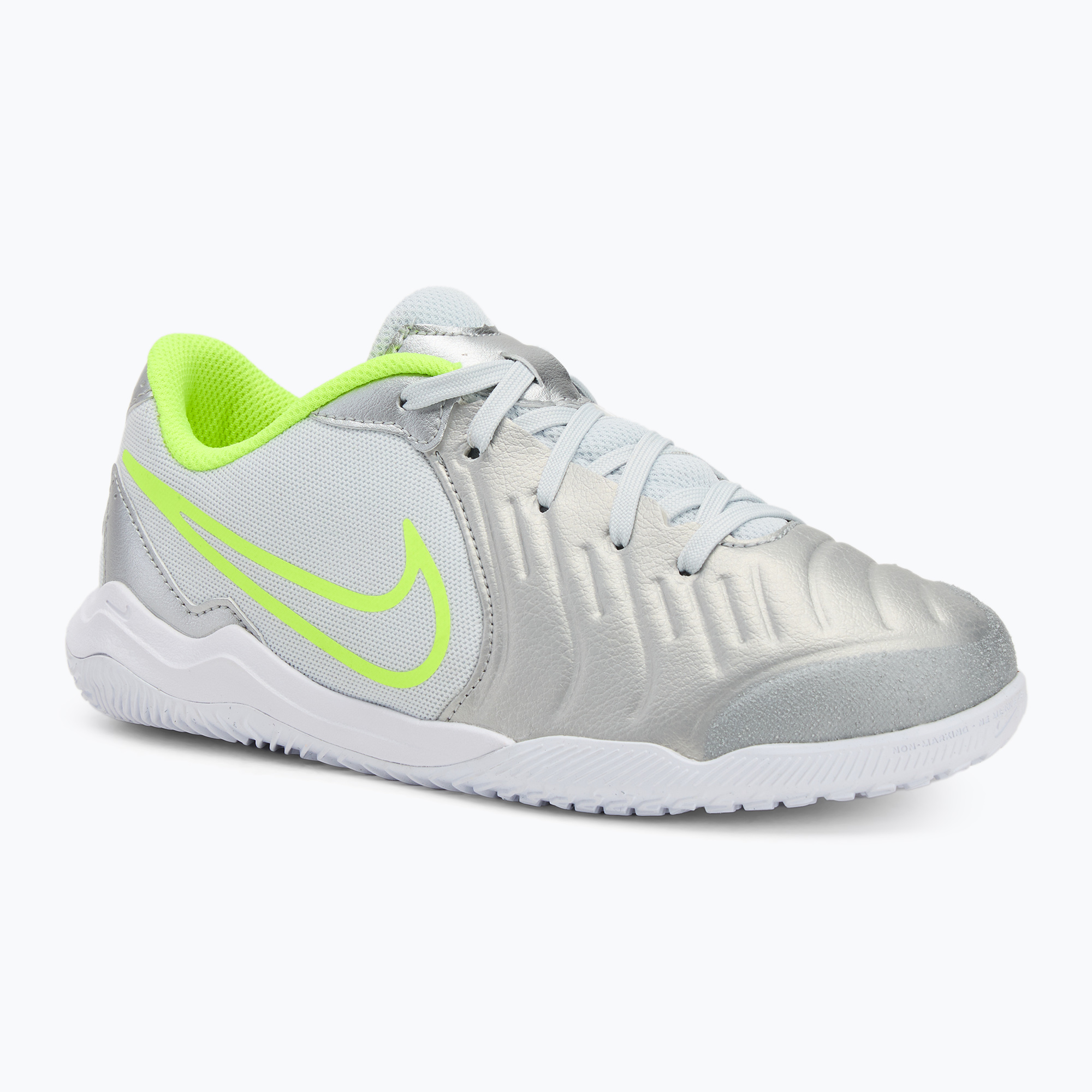 Detské kopačky Nike Tiempo Legend 10 Academy IC metallic silver/black/volt (Tiempo Legend 10 Academy IC DV4350-001)