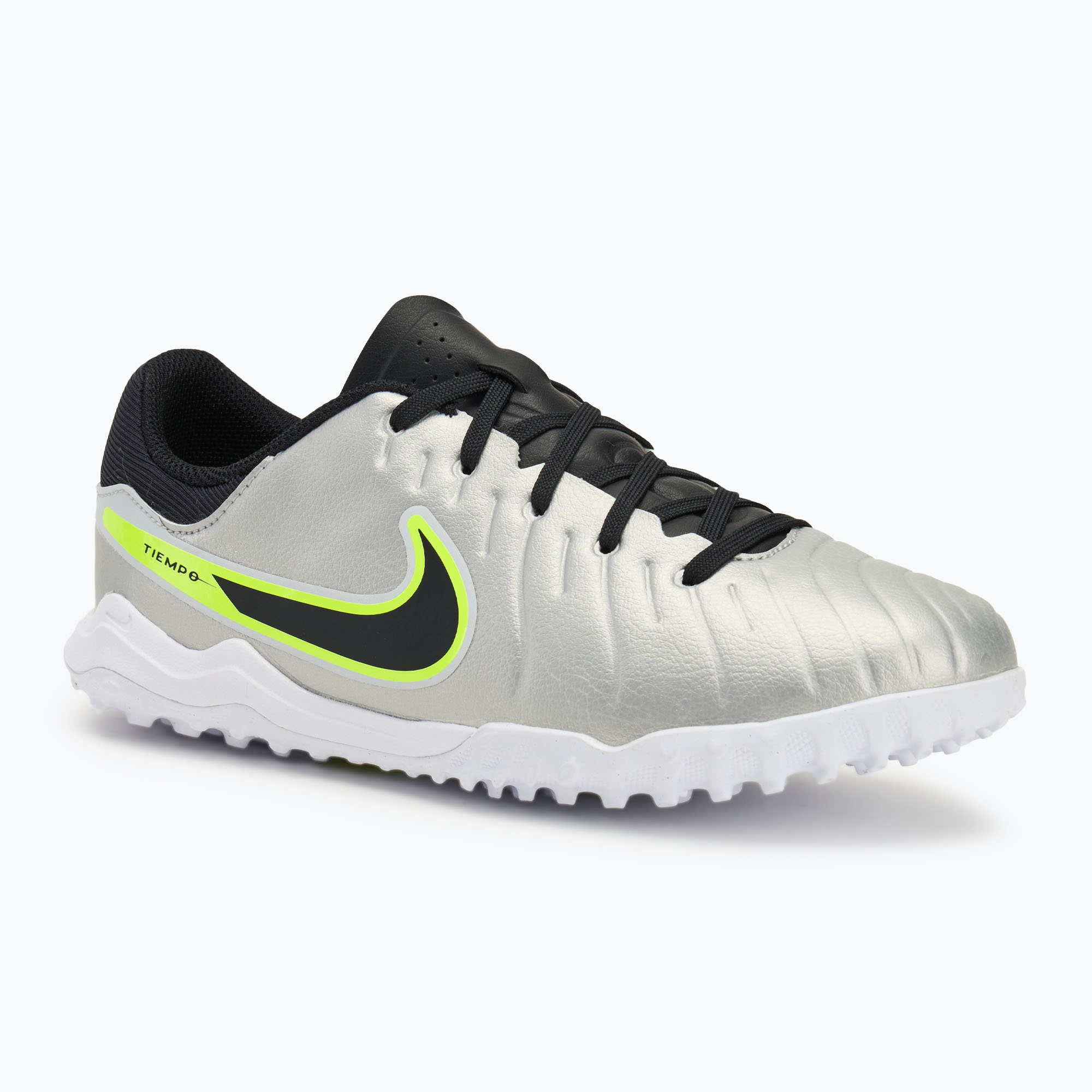 Detské kopačky Nike Tiempo Legend 10 Academy TF metallic silver/volt/black (Tiempo Legend 10 Academy TF DV4351-001)