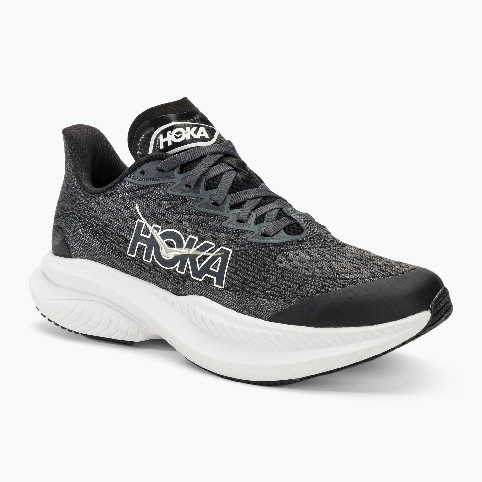 Detská bežecká obuv HOKA Mach 6 black/white (Mach 6 1147553-BWHT)