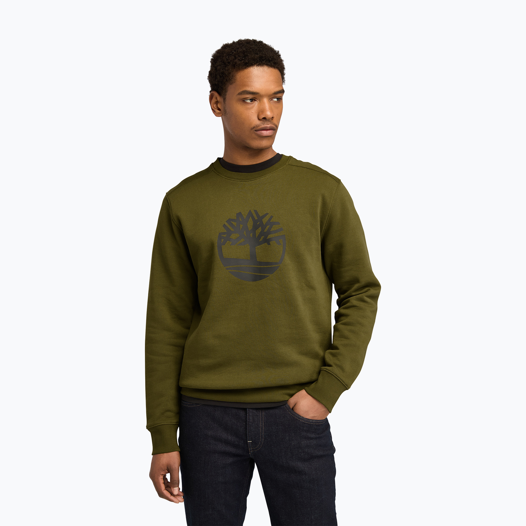Pánska mikina Timberland Tree Logo Crew Neck dark olive (Tree Logo Crew Neck TB0A2BJ83021)