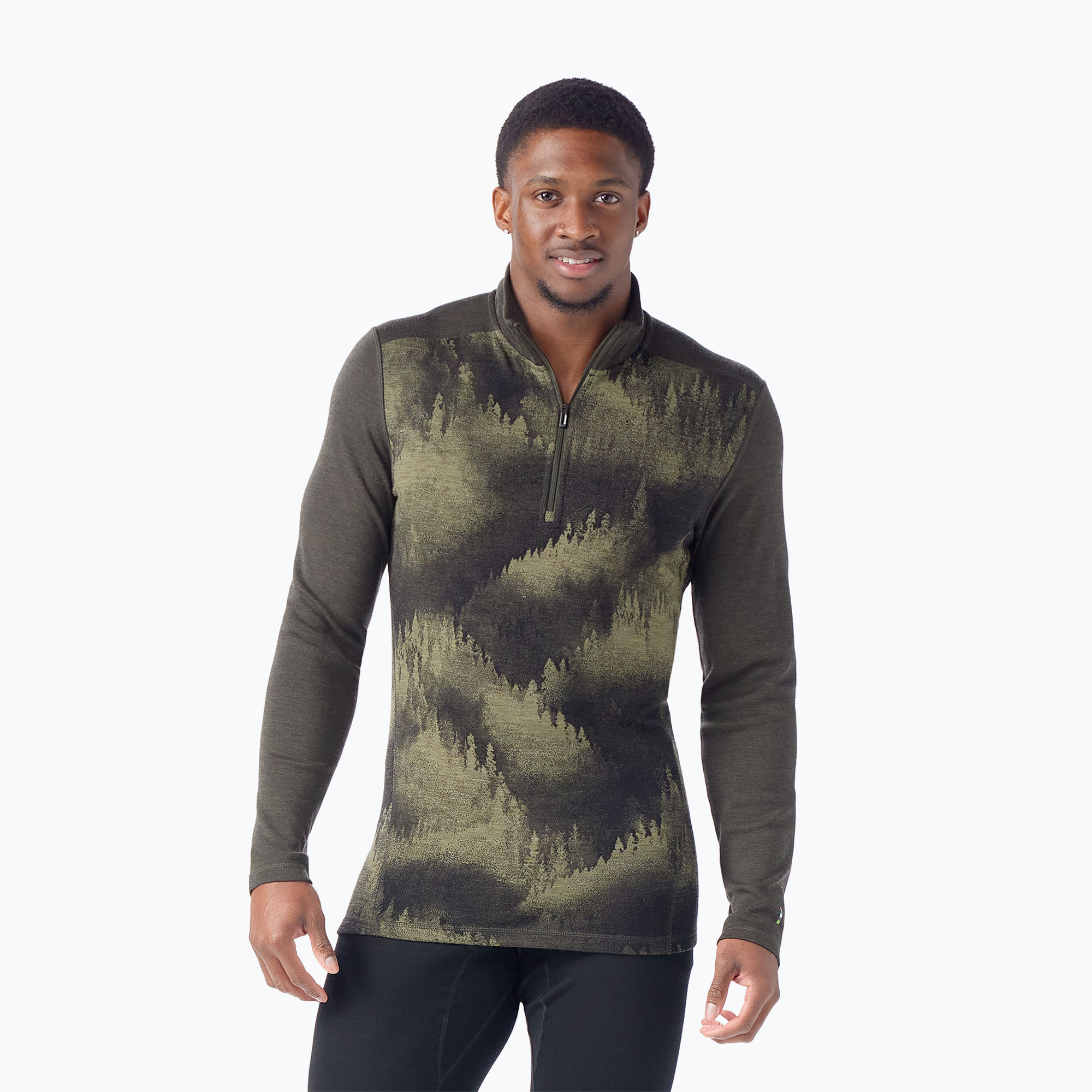 Pánska termo mikina Smartwool Classic Thermal Merino Base Layer 1/4 Zip Boxed north woods foggy pines (Classic Thermal Merino Base Layer 1/4 Zip Boxed
