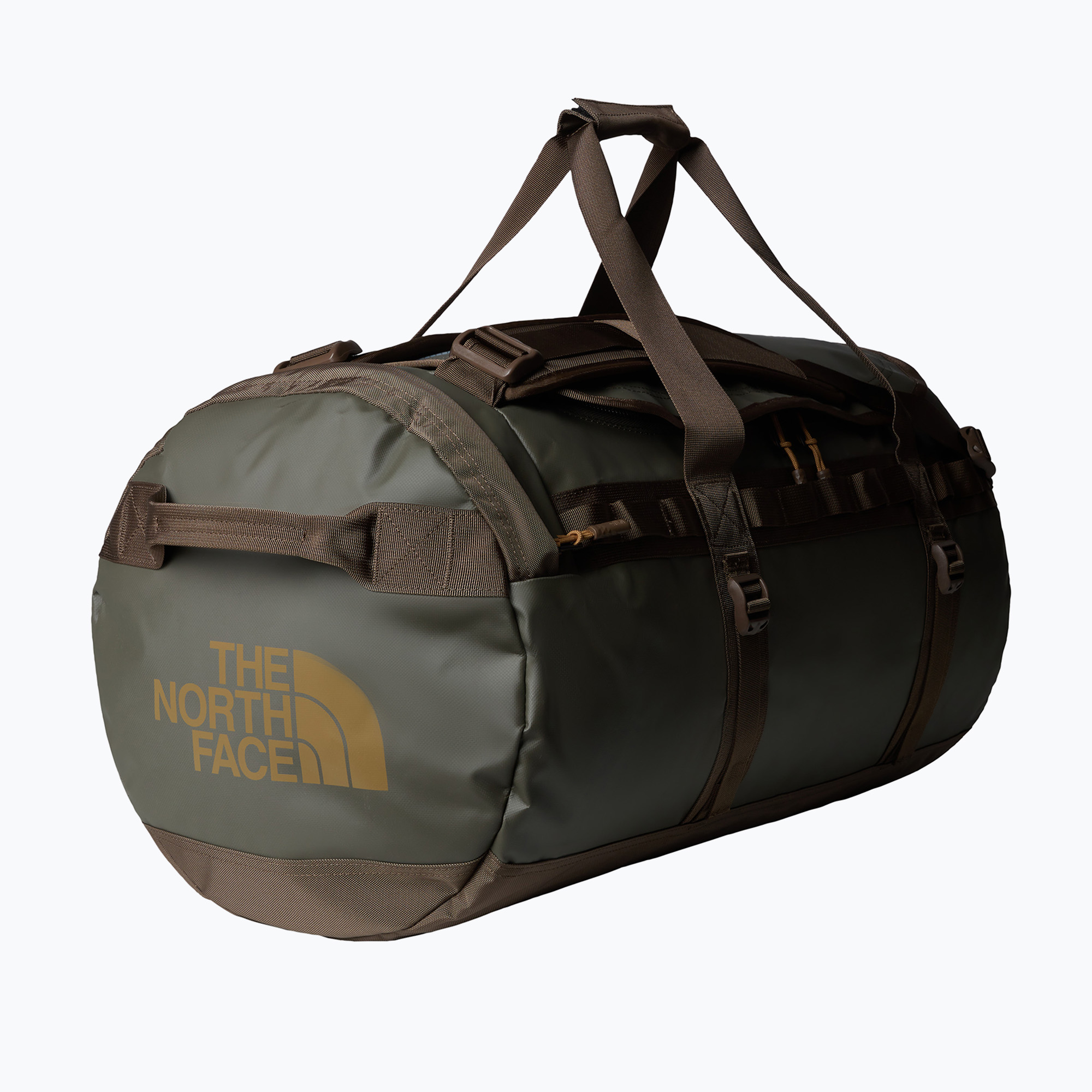 Cestovná taška The North Face Base Camp Duffel M 71 l new taupe green/smokey brown/utility brown (Base Camp Duffel M NF0A52SAB7I1)