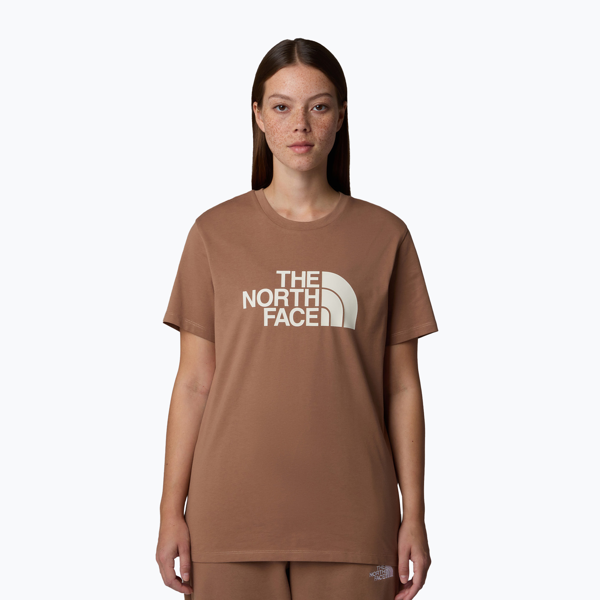 Dámske bežecké tričko The North Face Relaxed Easy Tee latte/white dune (Relaxed Easy Tee NF0A8A6GAIA1)