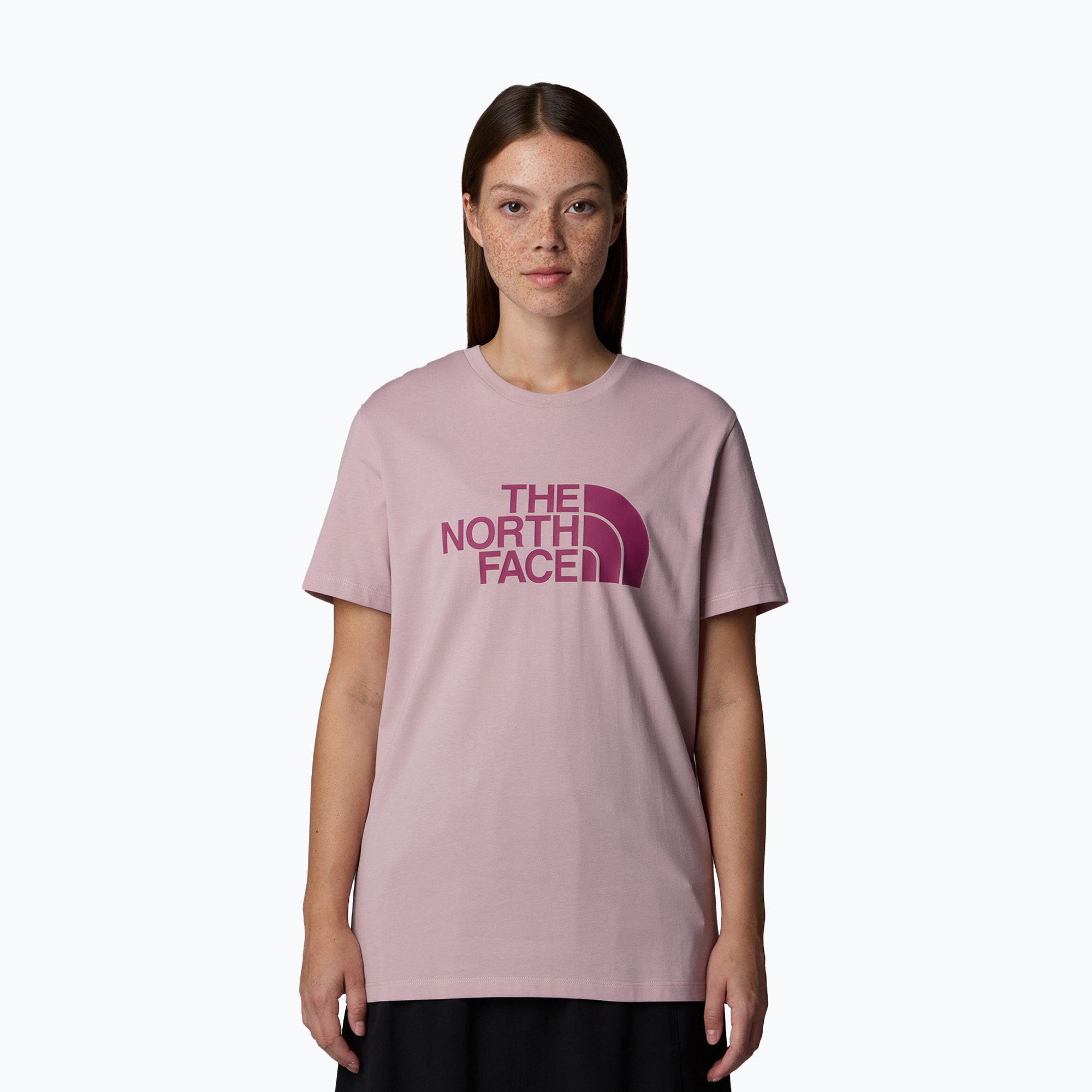 Dámske bežecké tričko The North Face Relaxed Easy Tee metal pink/cyber berry (Relaxed Easy Tee NF0A8A6GA1O1)