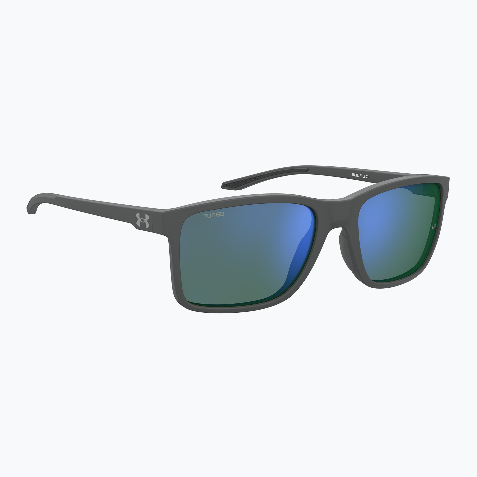 Slnečné okuliare Under Armour Hustle XL S3 Matné sivé/zelené viacvrstvové oleofóbne okuliare (Hustle XL S3 207704RIW59V8)