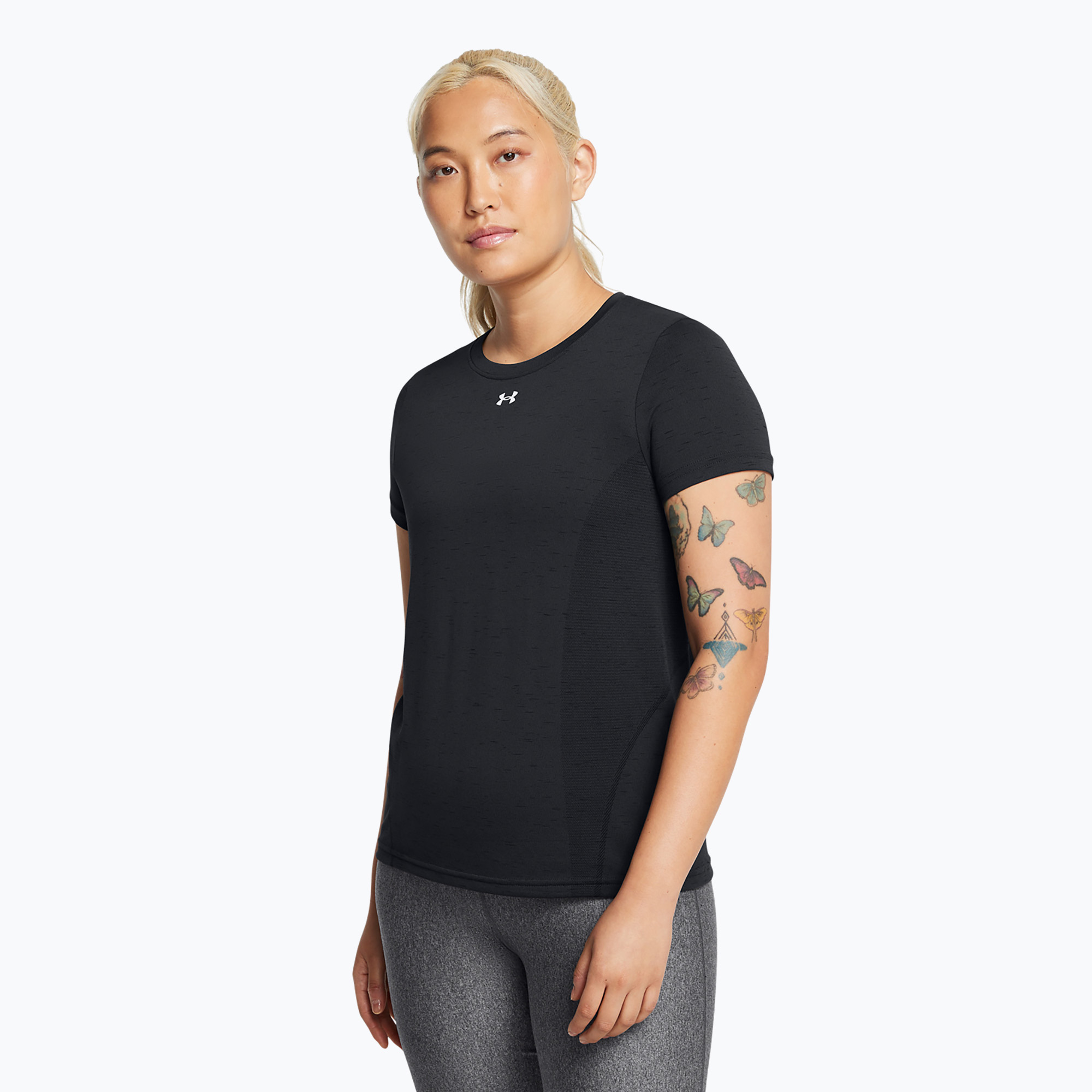 Dámske tréningové tričko Under Armour Vanish Seamless Loose black/anthracite/white (Vanish Seamless Loose 1384406-001)