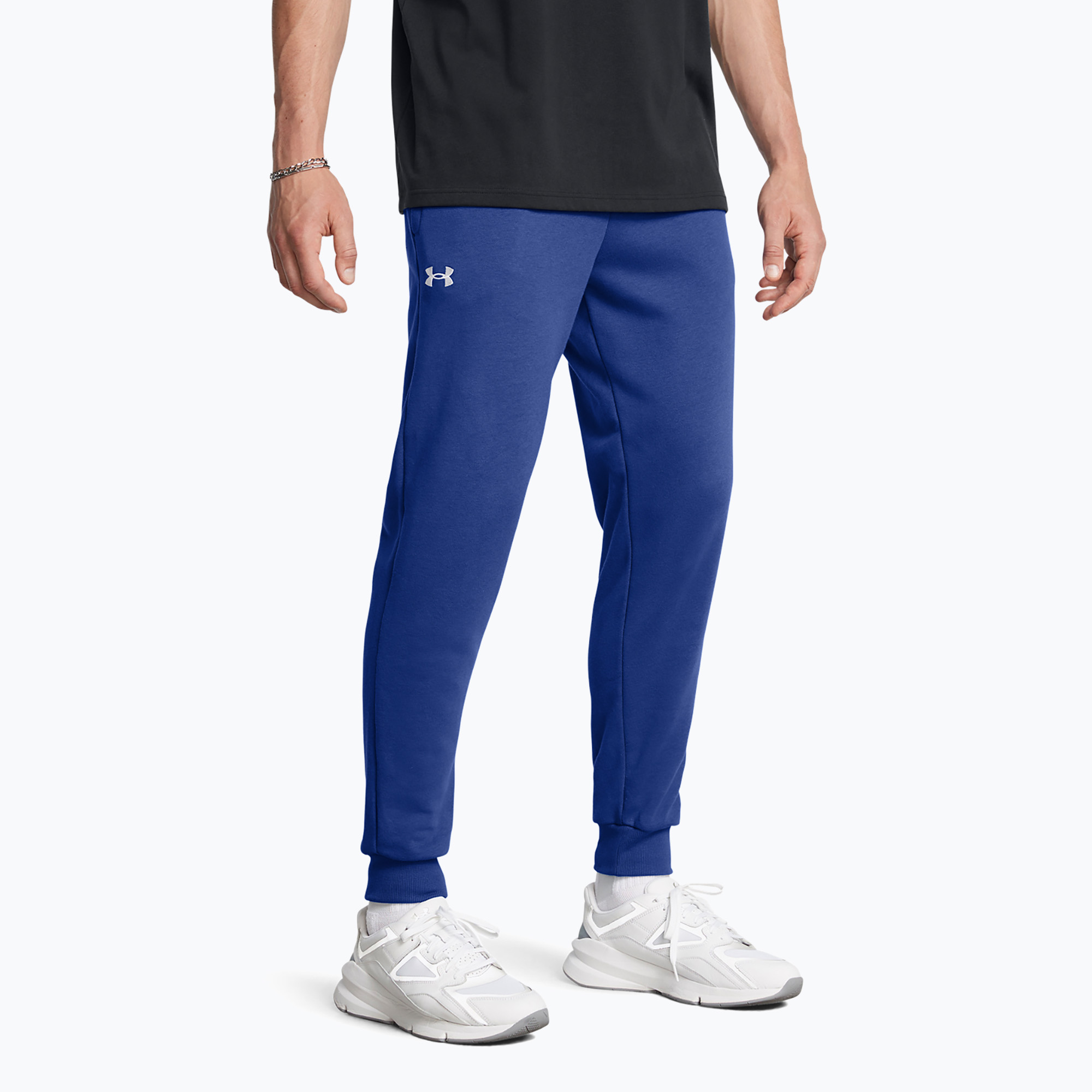Pánske nohavice Under Armour Rival Fleece Joggers tech blue/white (Rival Fleece Joggers 1379774-432)