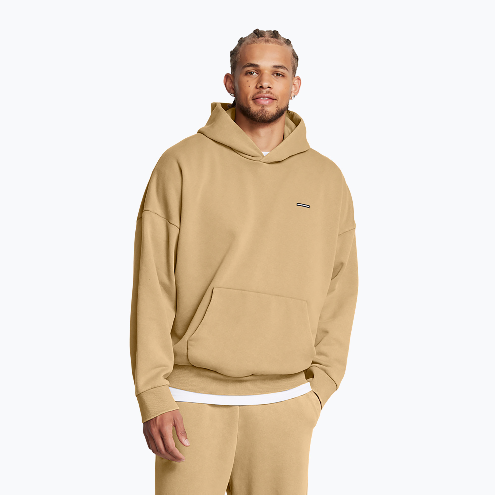 Pánska mikina Under Armour Icon HWT Fleece Wash OS Hoodie camel/white (Icon HWT Fleece Wash OS Hoodie 1386552-263)
