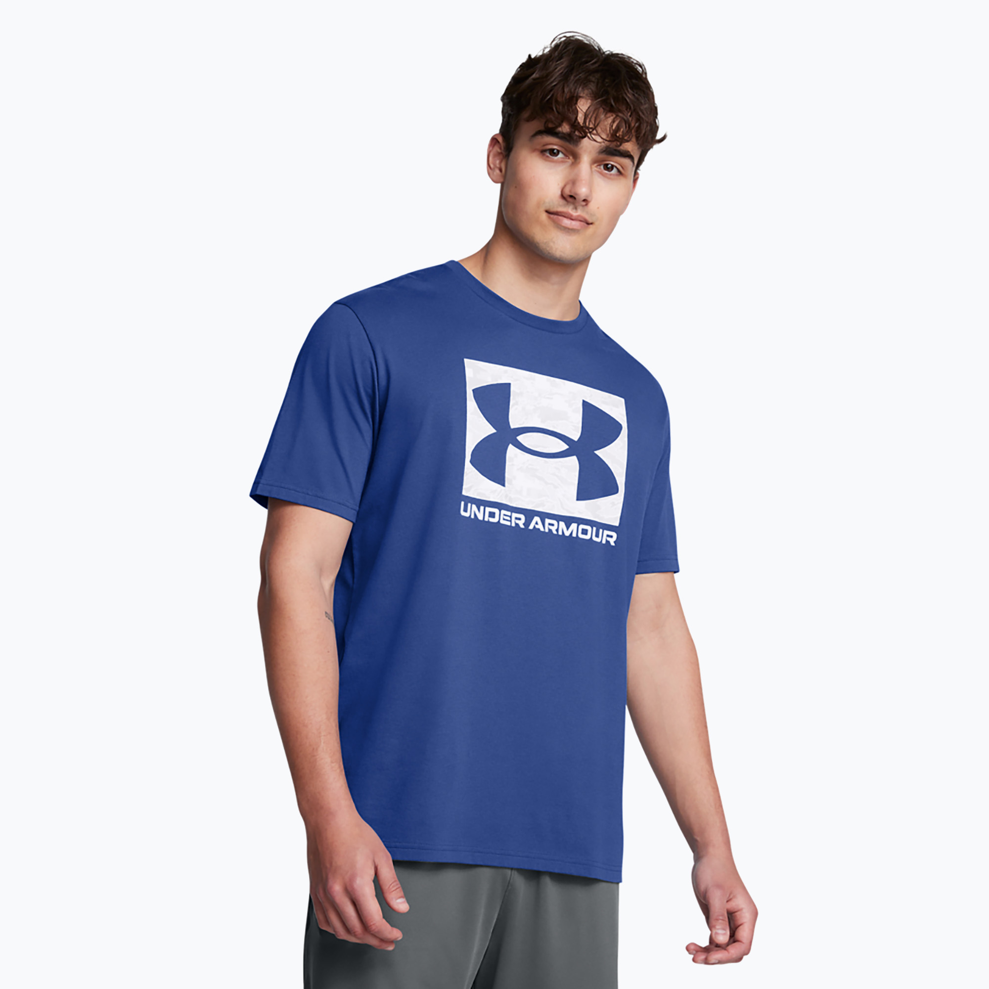 Pánske tréningové tričko Under Armour ABC Camo Boxed Logo tech blue/white (ABC Camo Boxed Logo 1361673-432)