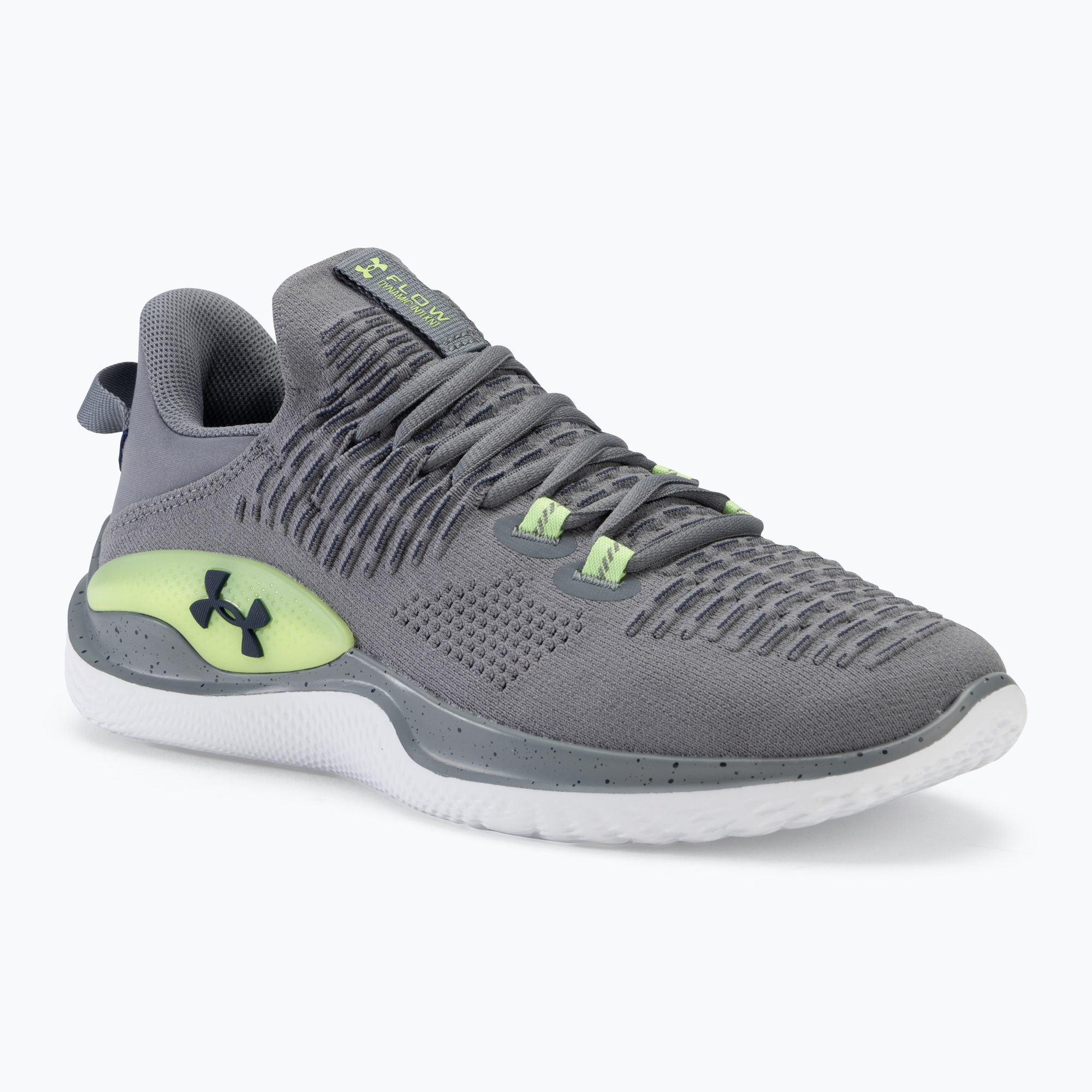 Pánske tréningová obuv Under Armour Dynamic IntelliKnit titan gray/morph green/midnight navy (Flow Dynamic IntelliKnit 3027177-102)