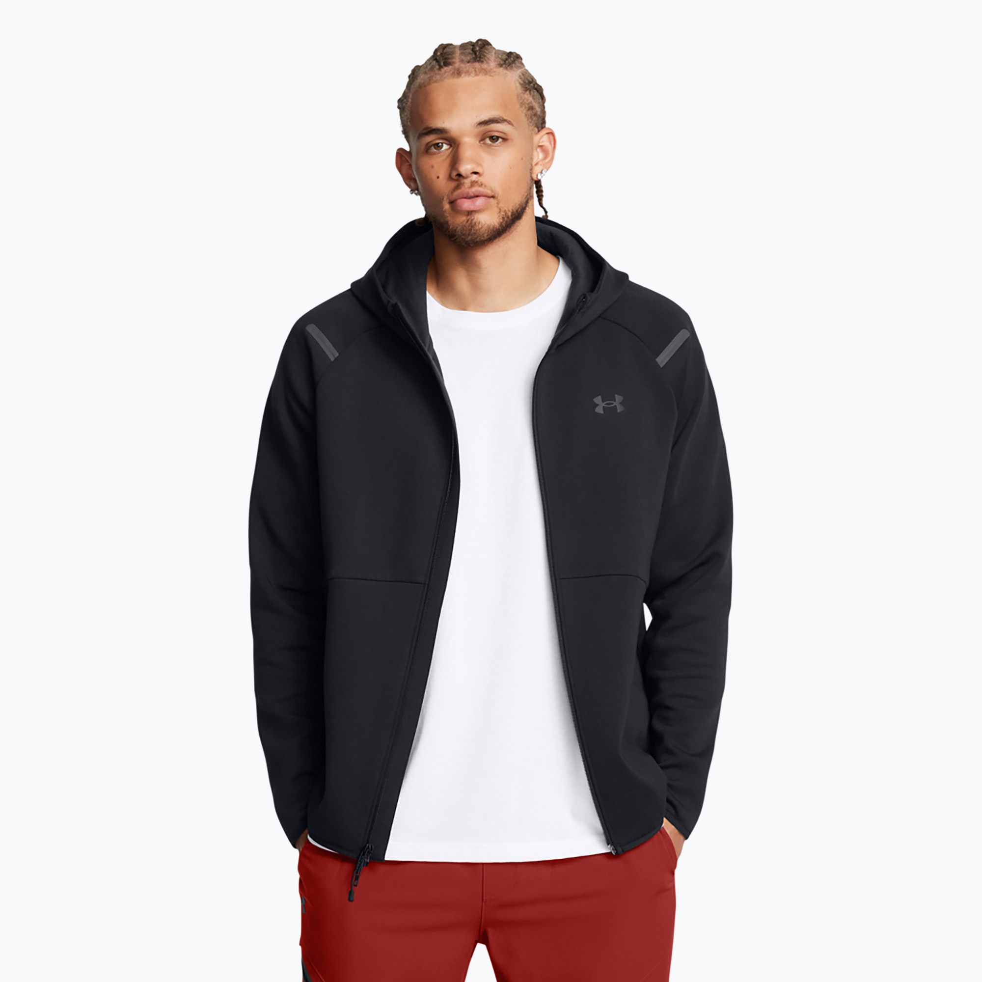 Pánska mikina Under Armour Unstoppable Fleece Full Zip HD black/black (Unstoppable Fleece Full Zip HD 1389352-001)