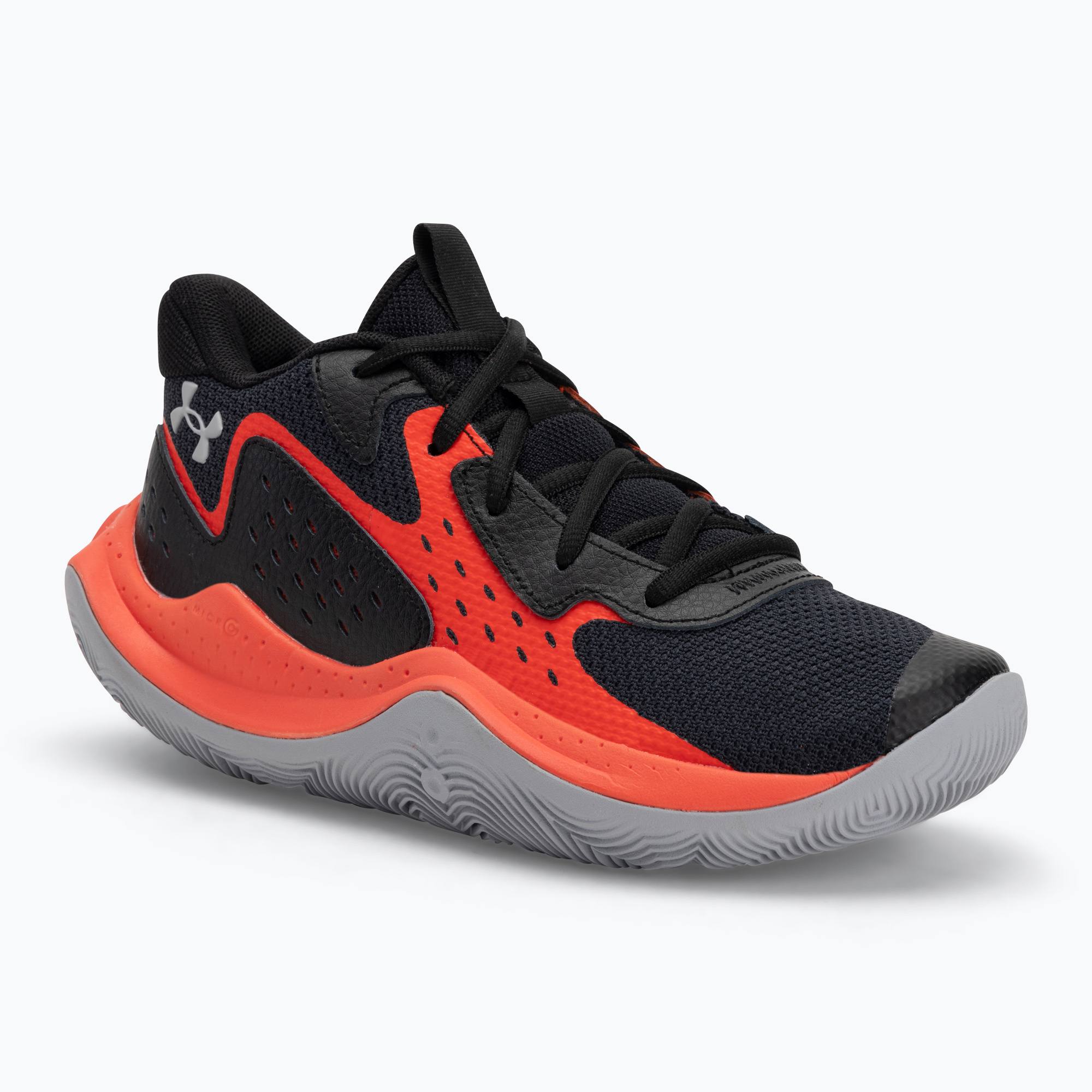 Detské basketbalové topánky Under Armour Grade School Jet '23 black/ares red/mod gray (Grade School Jet '23 3026635-006)