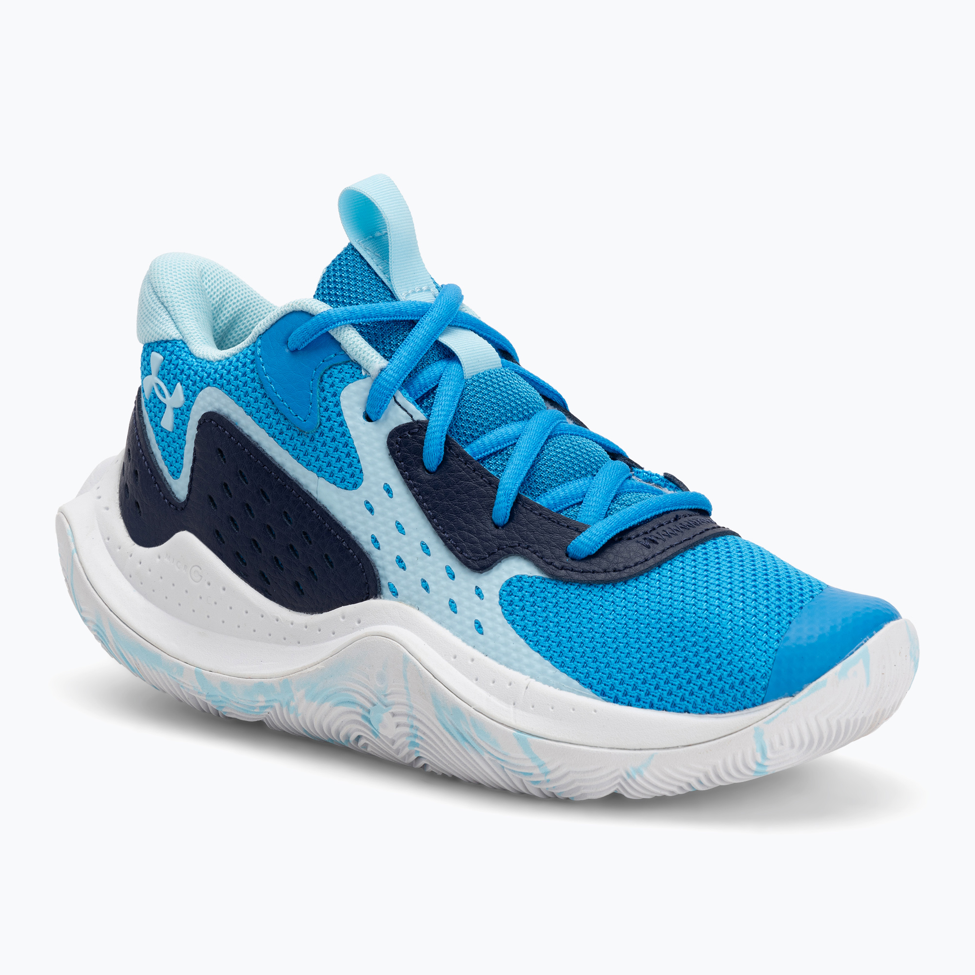 Detské basketbalové topánky Under Armour Grade School Jet '23 electric blue/midnight navy/stream (Grade School Jet '23 3026635-428)