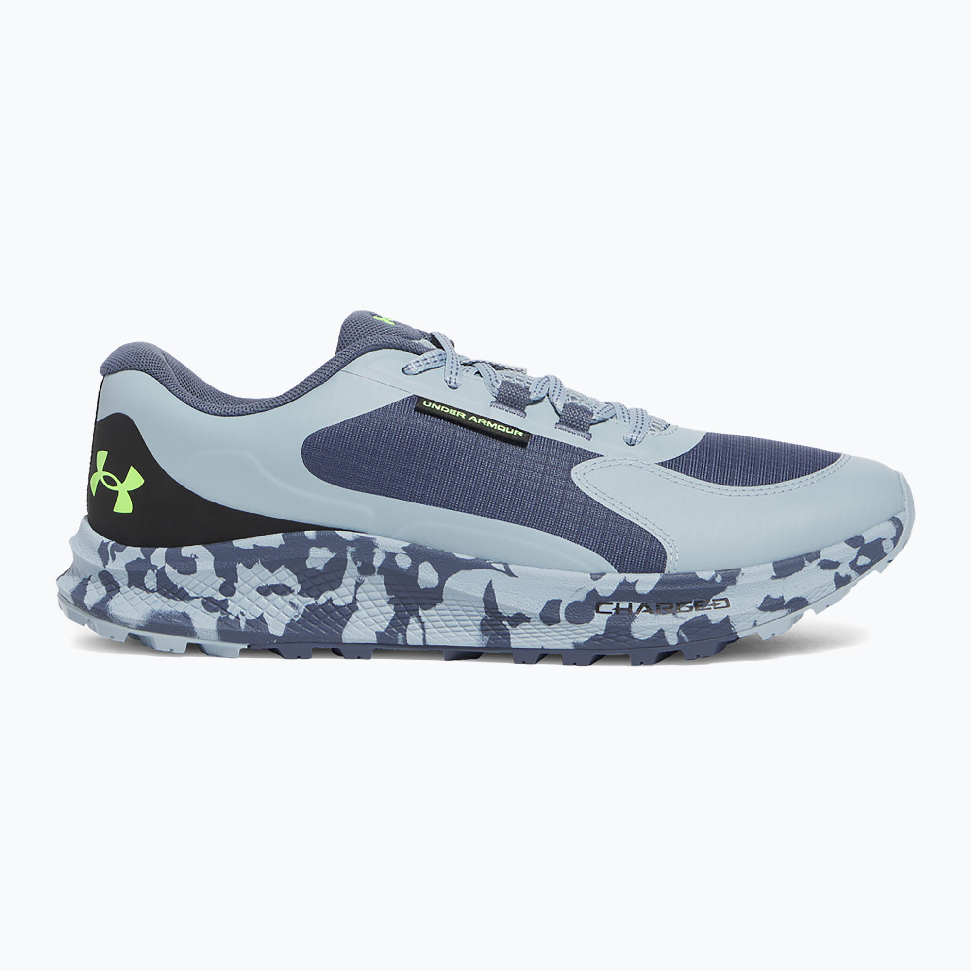 Pánske bežecké topánky Under Armour Charged Bandit Trail 3 downpour grey/harbor blue/hyper green (Charged Bandit Trail 3 3028371-044)