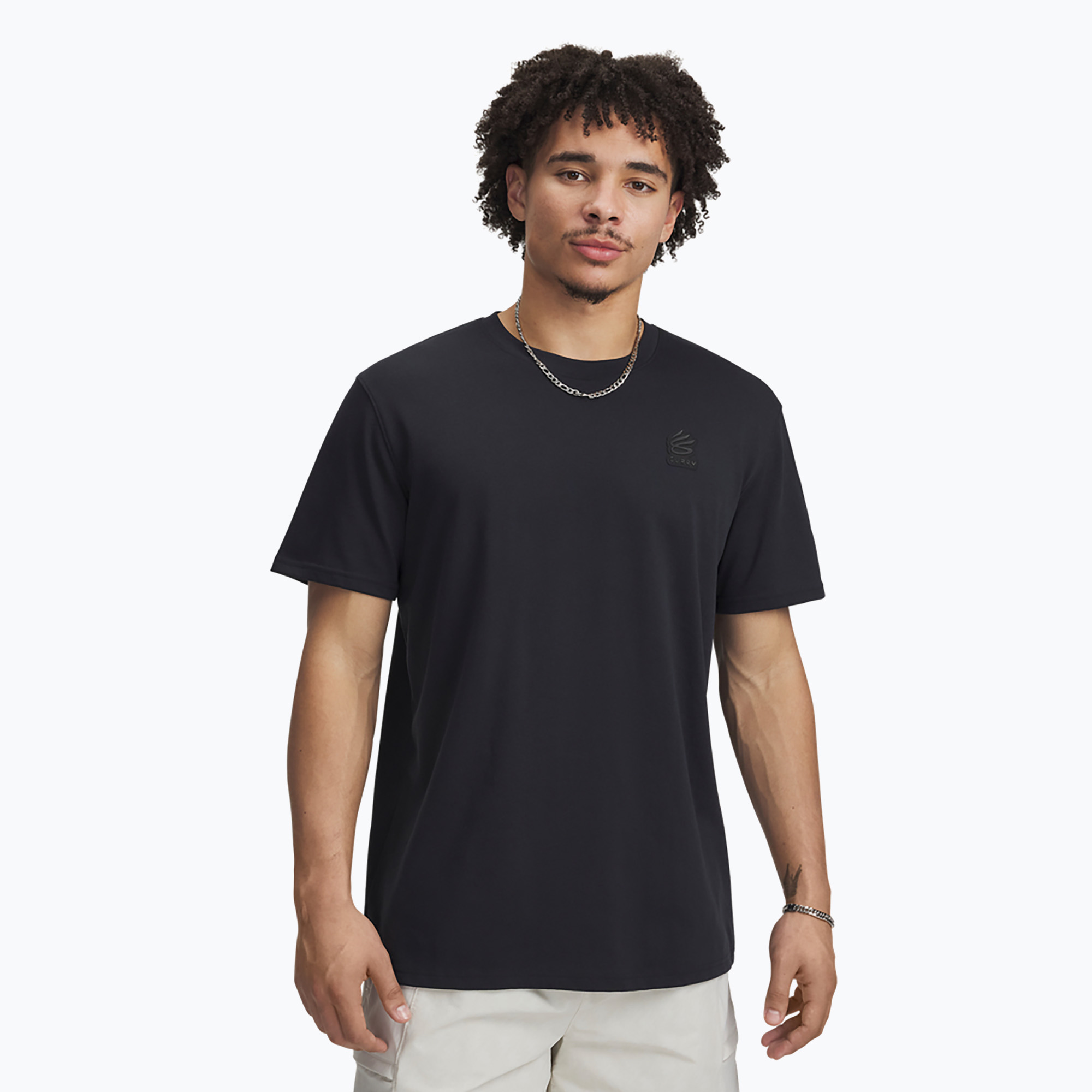 Pánske basketbalové tričko Under Armour Curry Heavyweight Trend black/black (Curry Heavyweight Trend Tee 1390402-001)