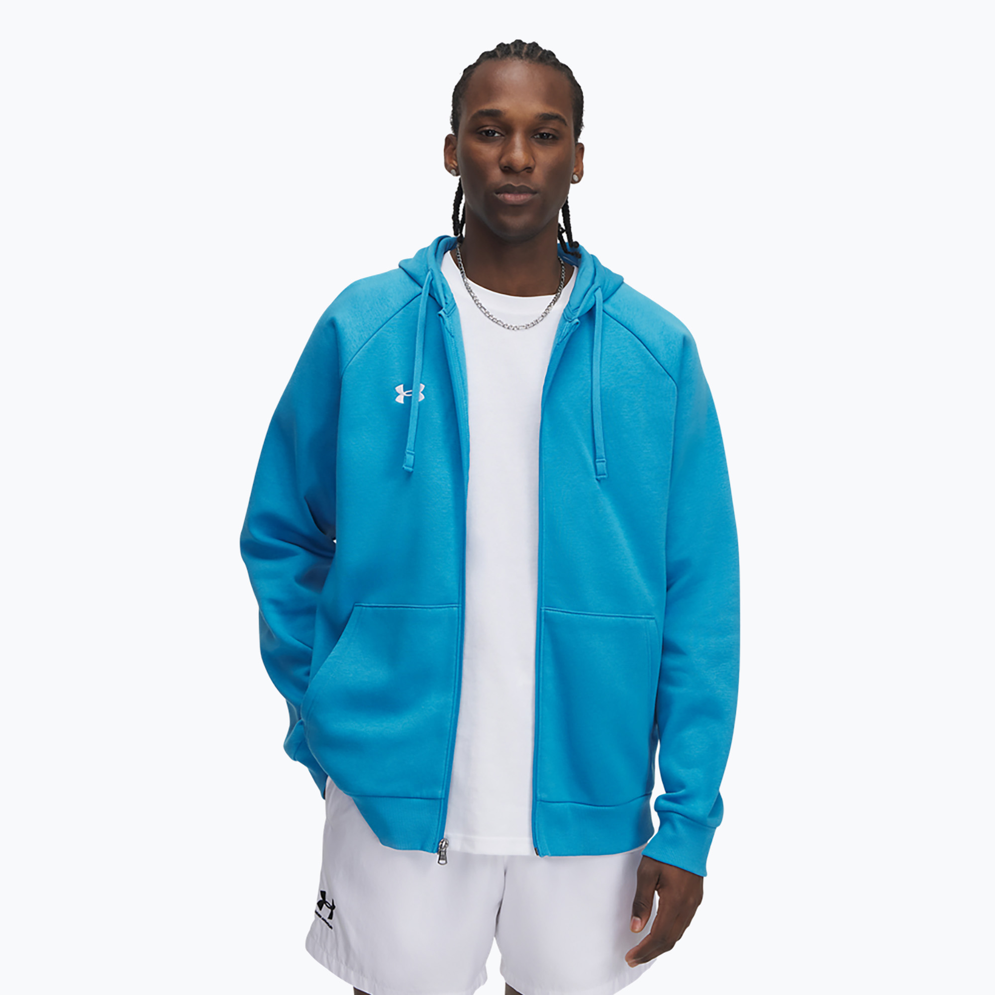 Pánska mikina Under Armour Rival Fleece FZ Hoodie ether blue/white (Rival Fleece FZ Hoodie 1379767-452)