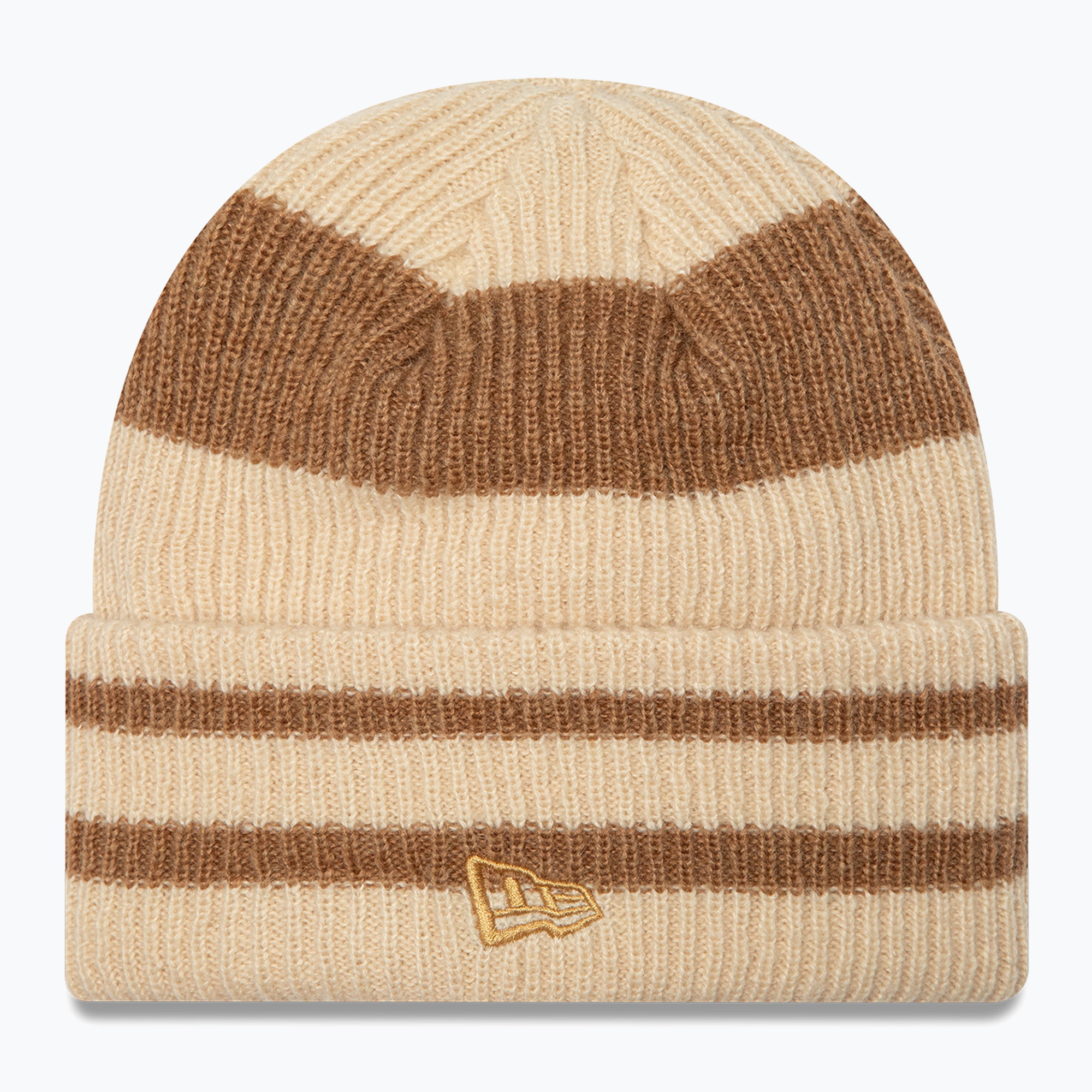Dámska zimná čiapka New Era Stripe Cuff Knit Beanie beige (Stripe Cuff Knit Beanie 60580764)