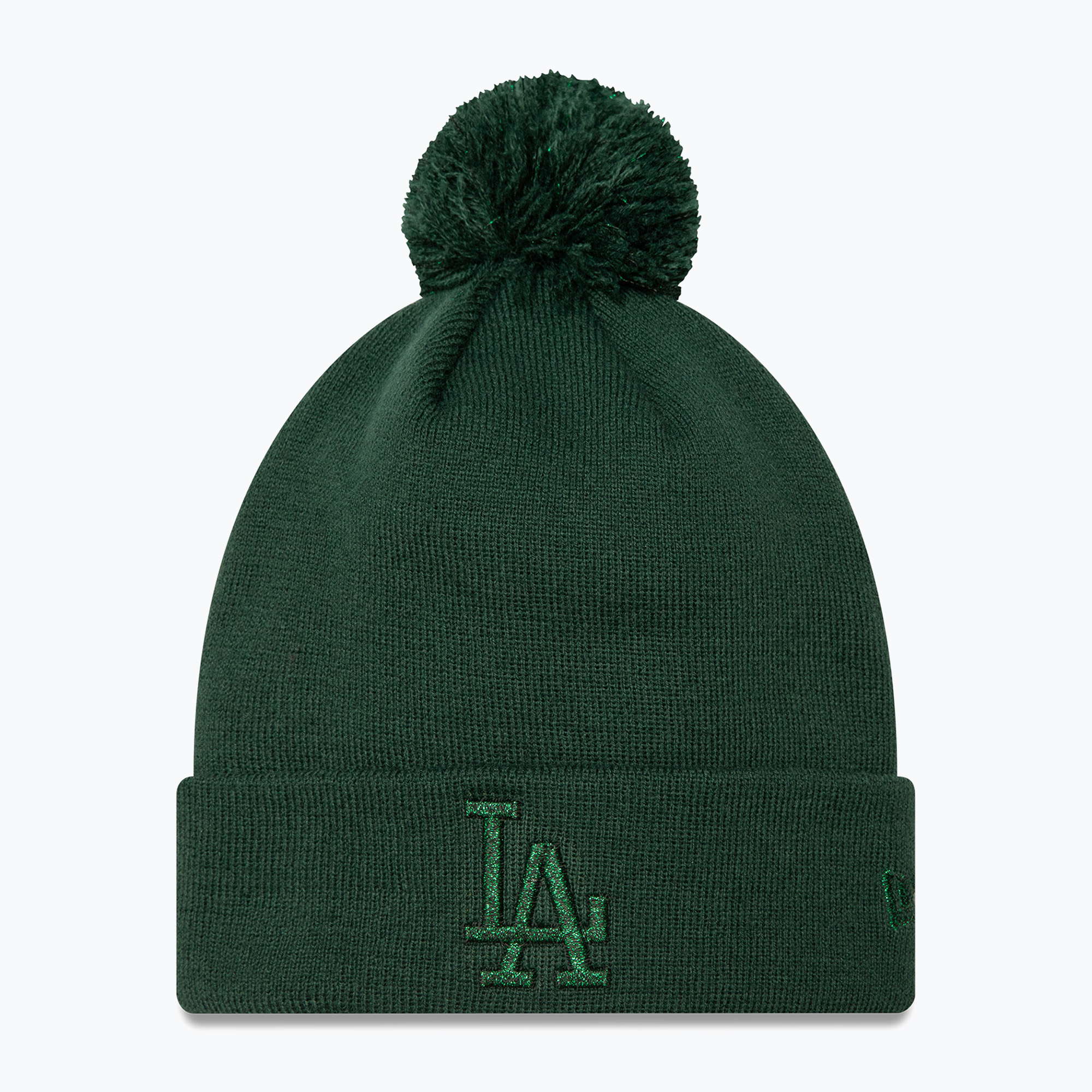 Dámska šiltovka New Era Metallic Bobble Knit Beanie Los Angeles Dodgers dark green