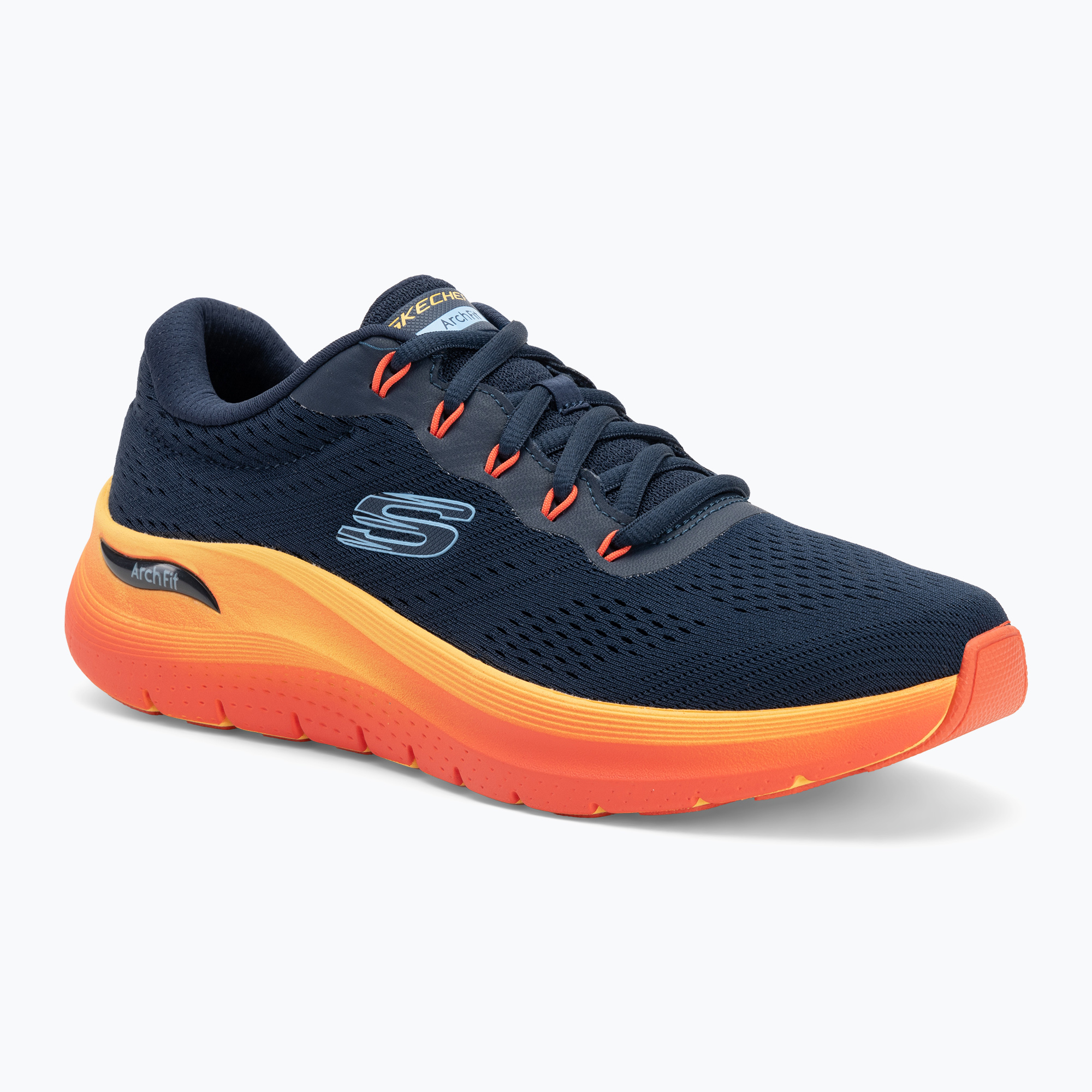 Pánske topánky SKECHERS Arch Fit 2.0 navy leather/multi trim (Arch Fit 2.0 232700 NVMT)