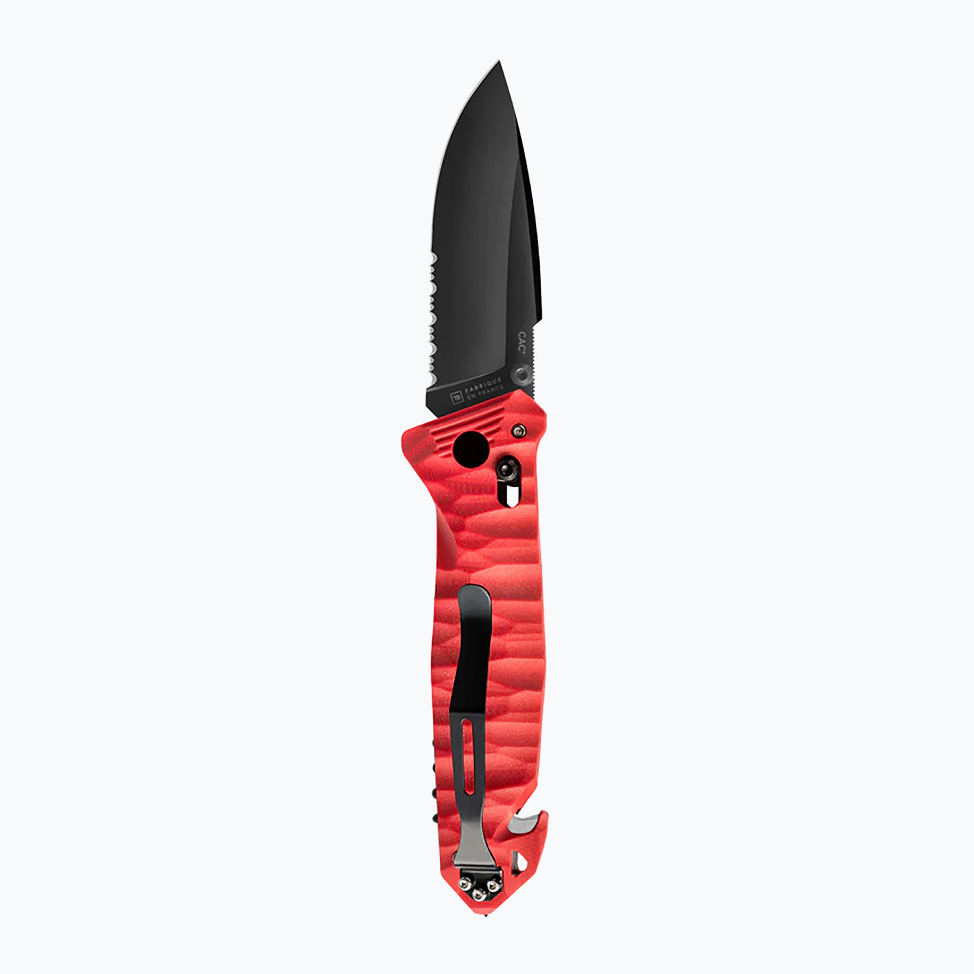 Cestovný nôž TB Outdoor CAC Serration Manche Toxifie PA6 GF red