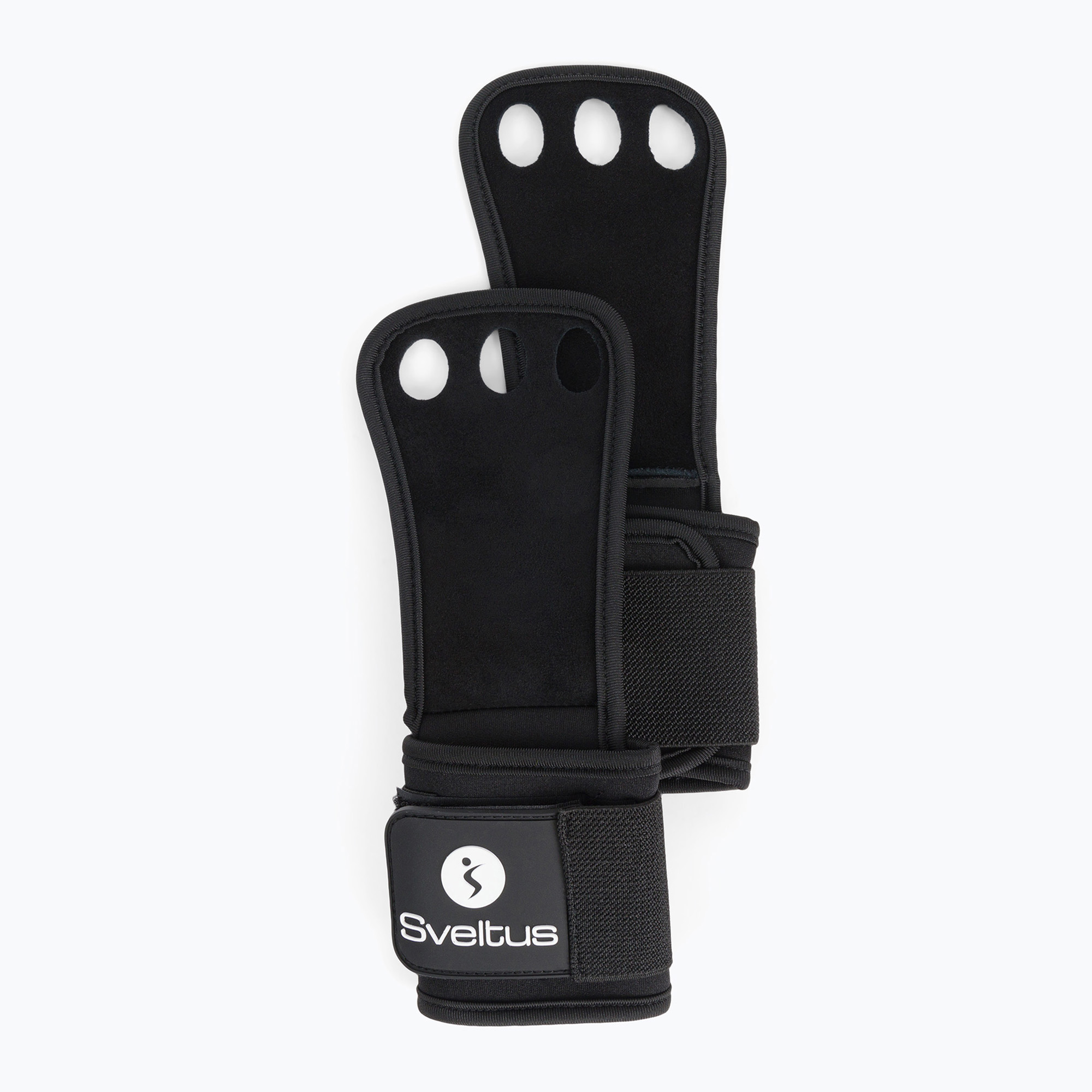 Sveltus Premium Hole Hand Grip gymnastické kože na silový a crossfitový tréning čierne 5656