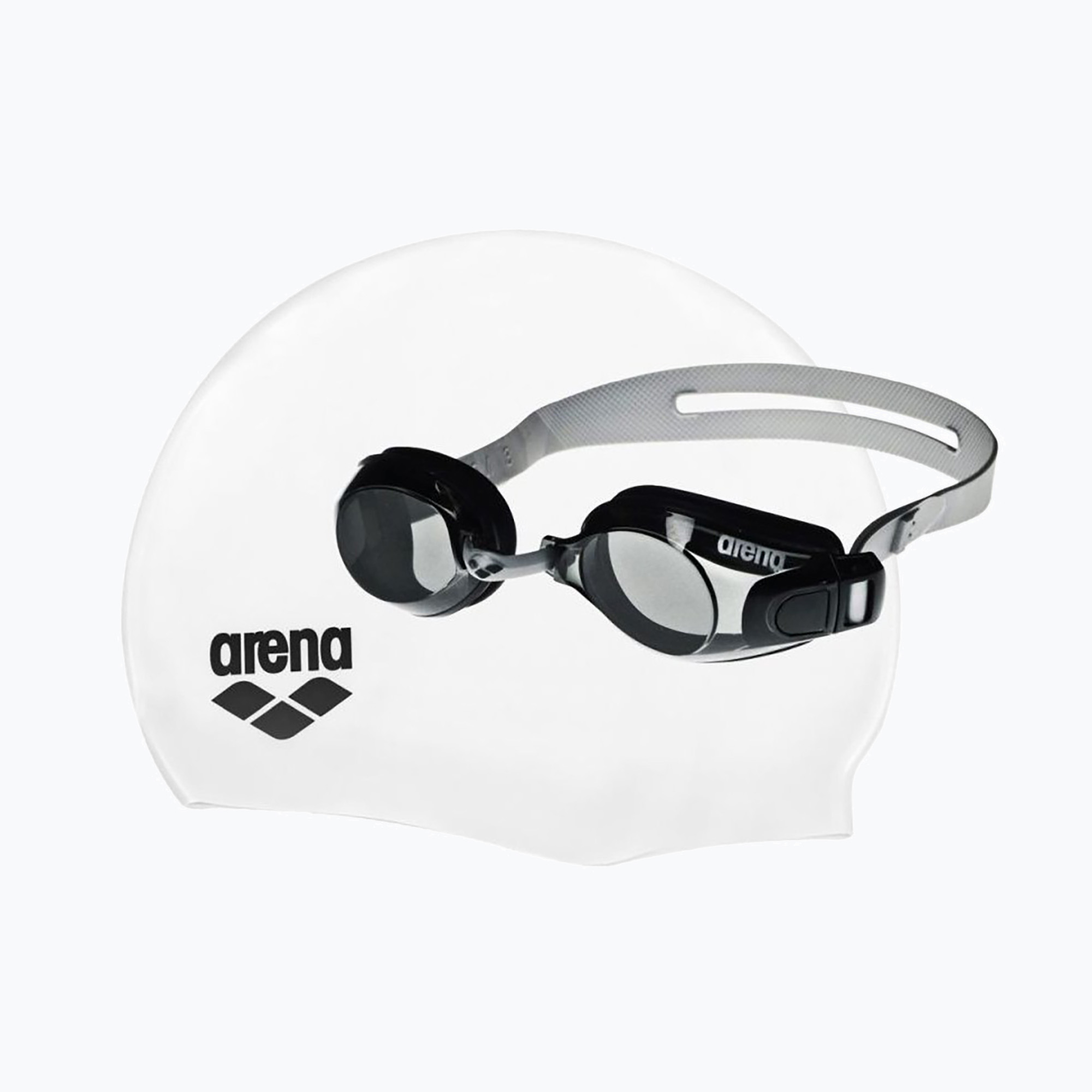 Arena Pool sada plavecká čiapka   okuliare biela/sivá 92422/55