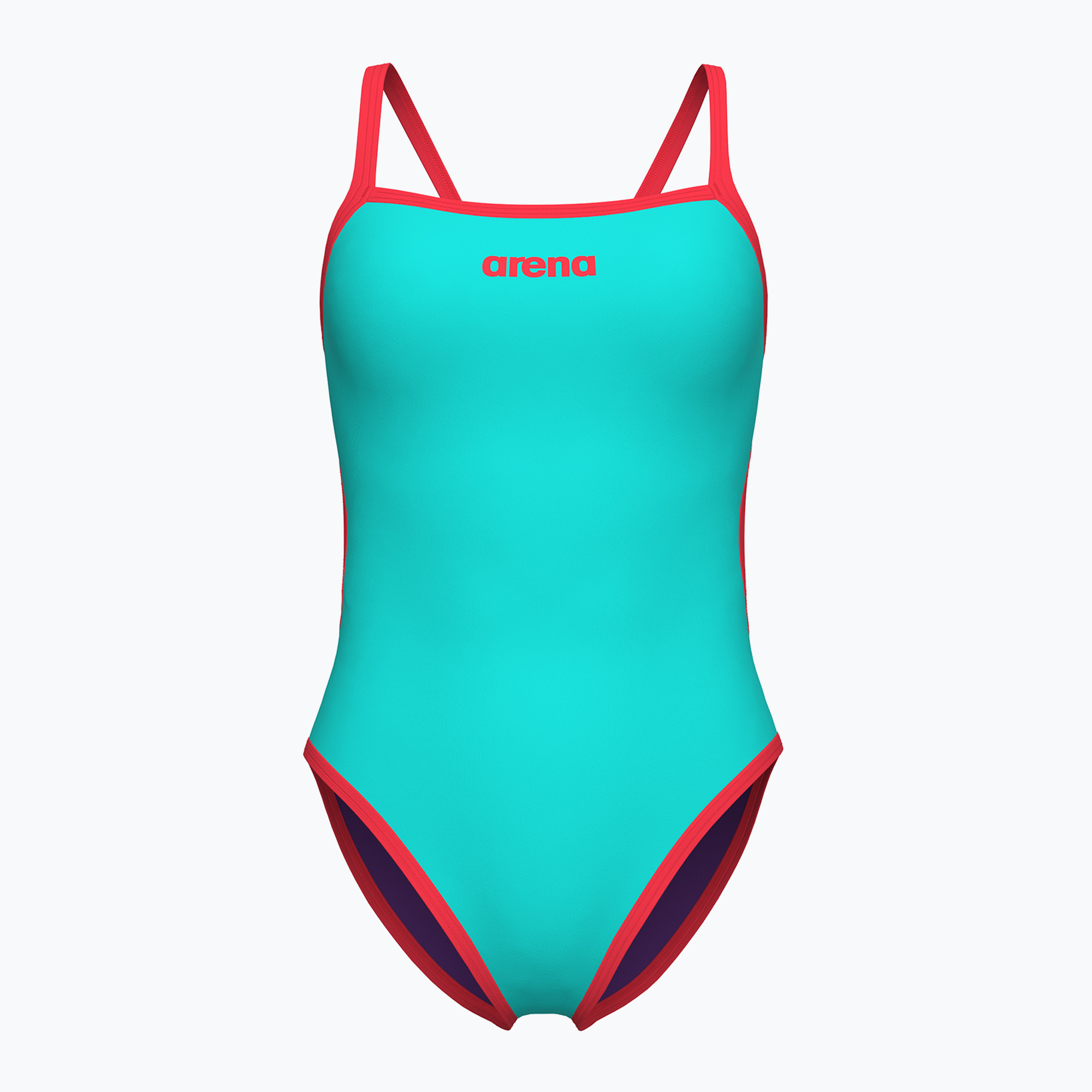 Dámske jednodielne plavky arena Solid Rev Challenge Back water/plum/bright coral (Solid Rev Challenge Back 008833/893)