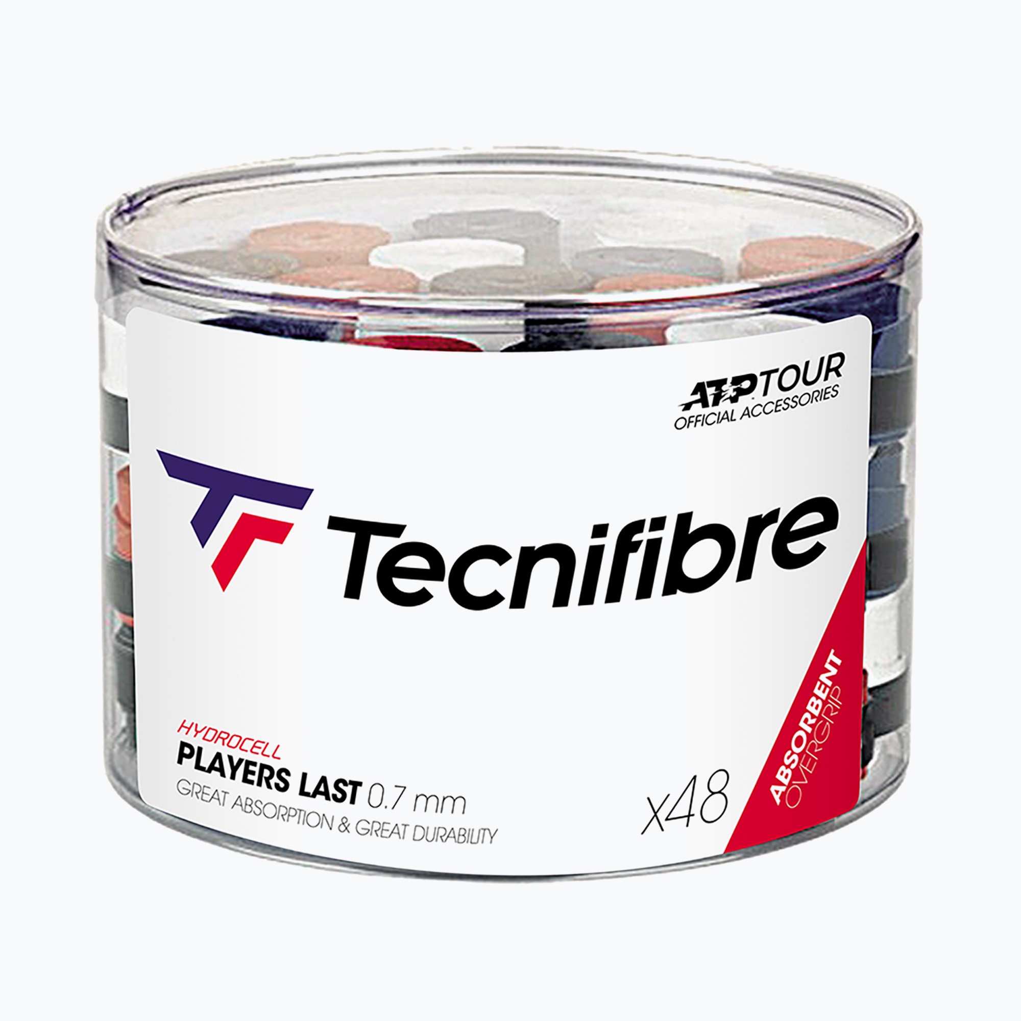Tecnifibre Players Last obaly na tenisové rakety 48 ks čierne 52ATPLAS48 (Players Last 48 PVC 52ATPLAS48)