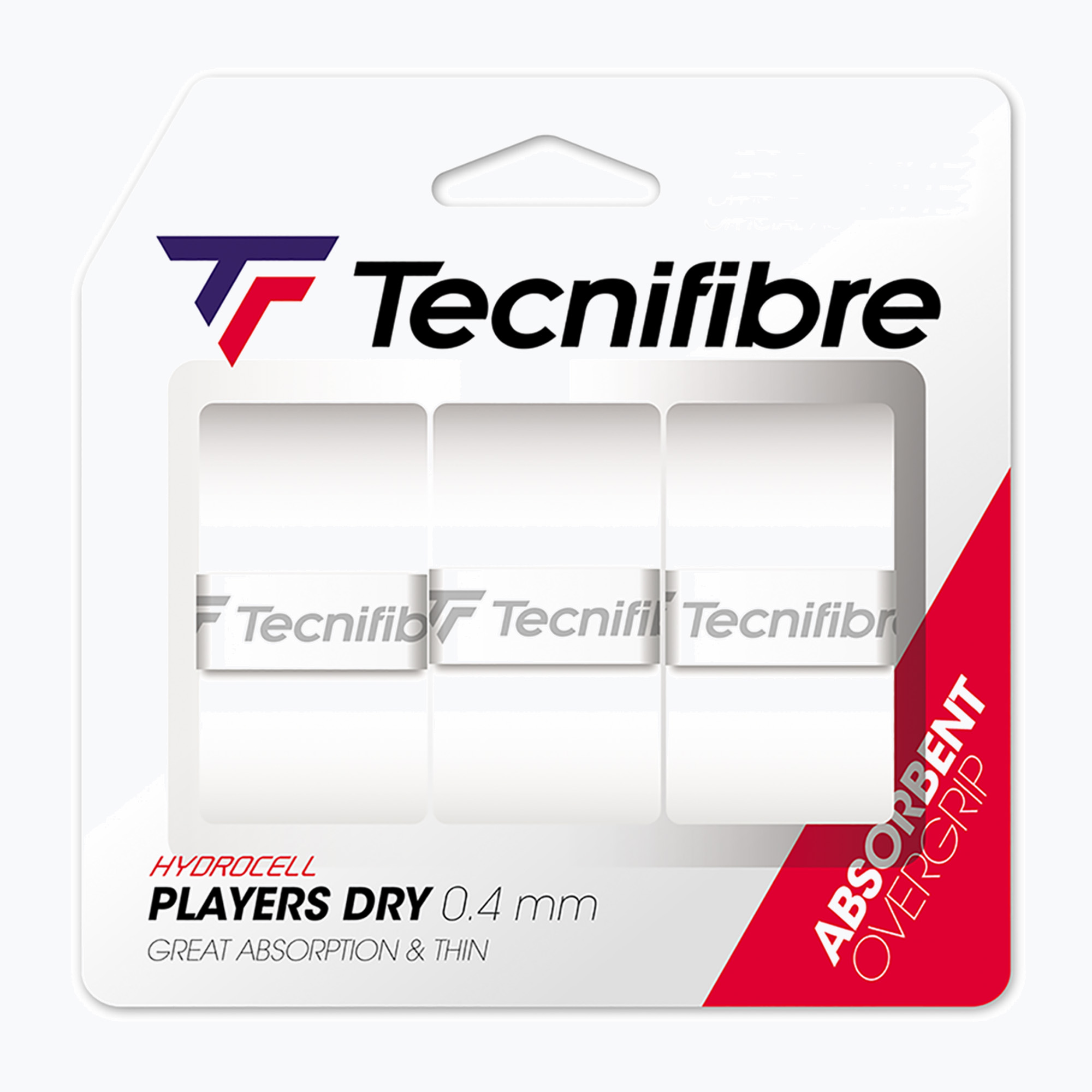 Omotávka na tenisové rakety Tecnifibre Players Dry 3 ks. white (Players Dry 52ATPPLDRY)