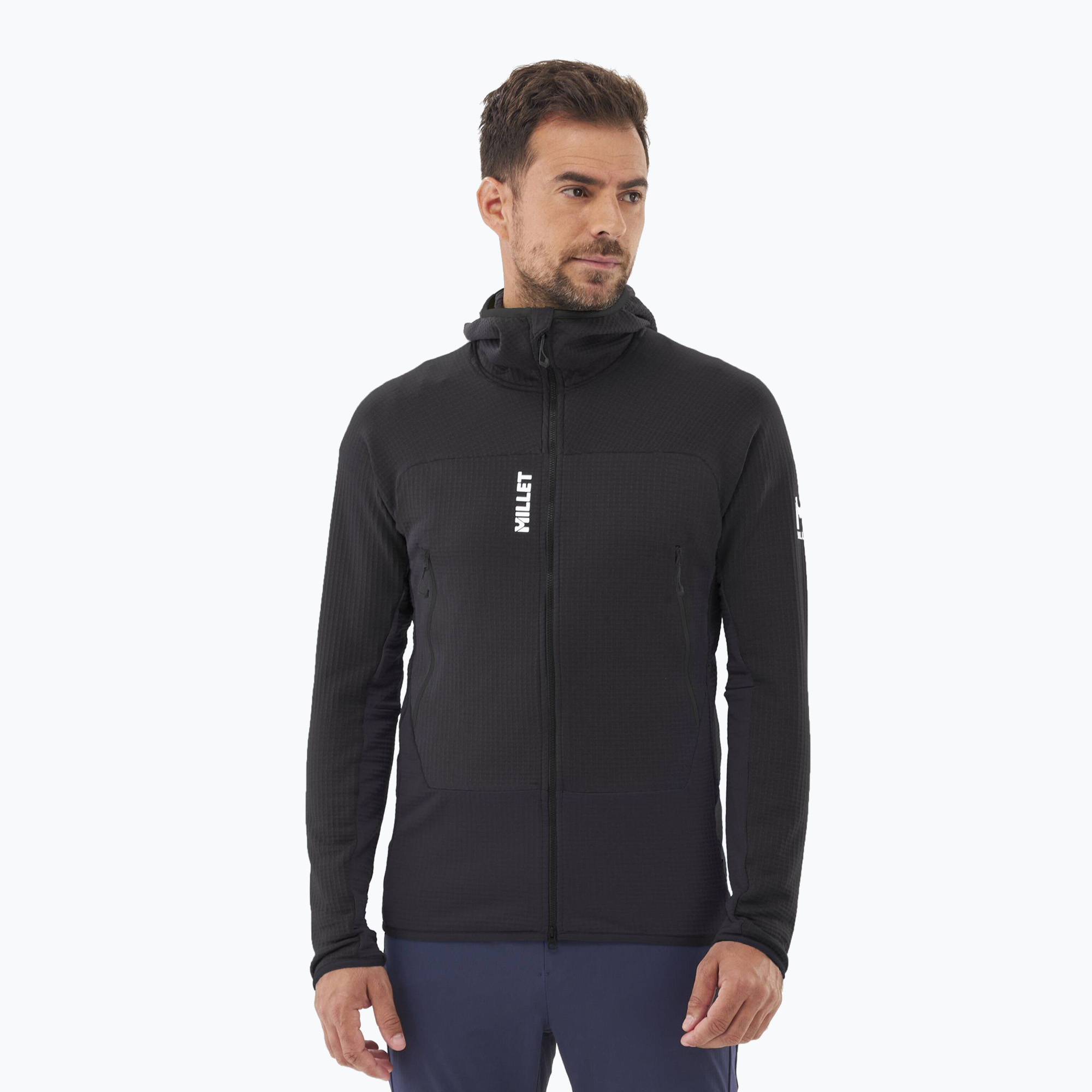 Pánska mikina Millet Fusion Grid Hoodie black/noir (Fusion Grid Hoodie MIV9024_N0247)