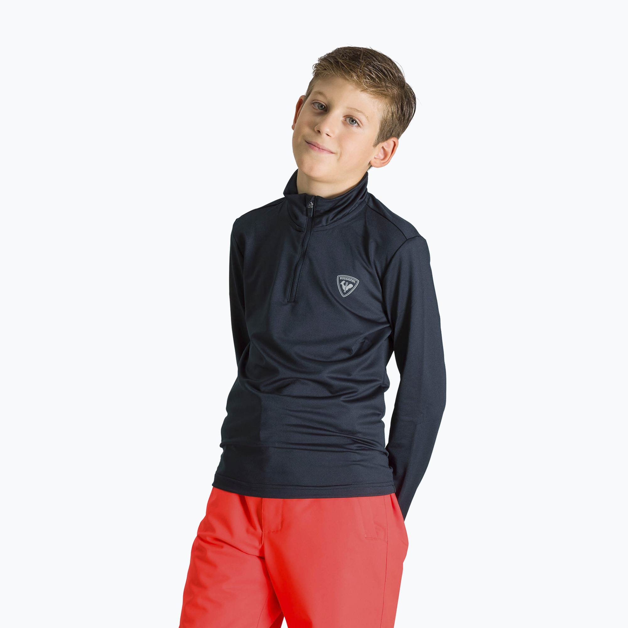 Rossignol Boy 1/2 Zip Warm Stretch detská lyžiarska mikina čierna (Zip Warm Stretch RLIYL03)