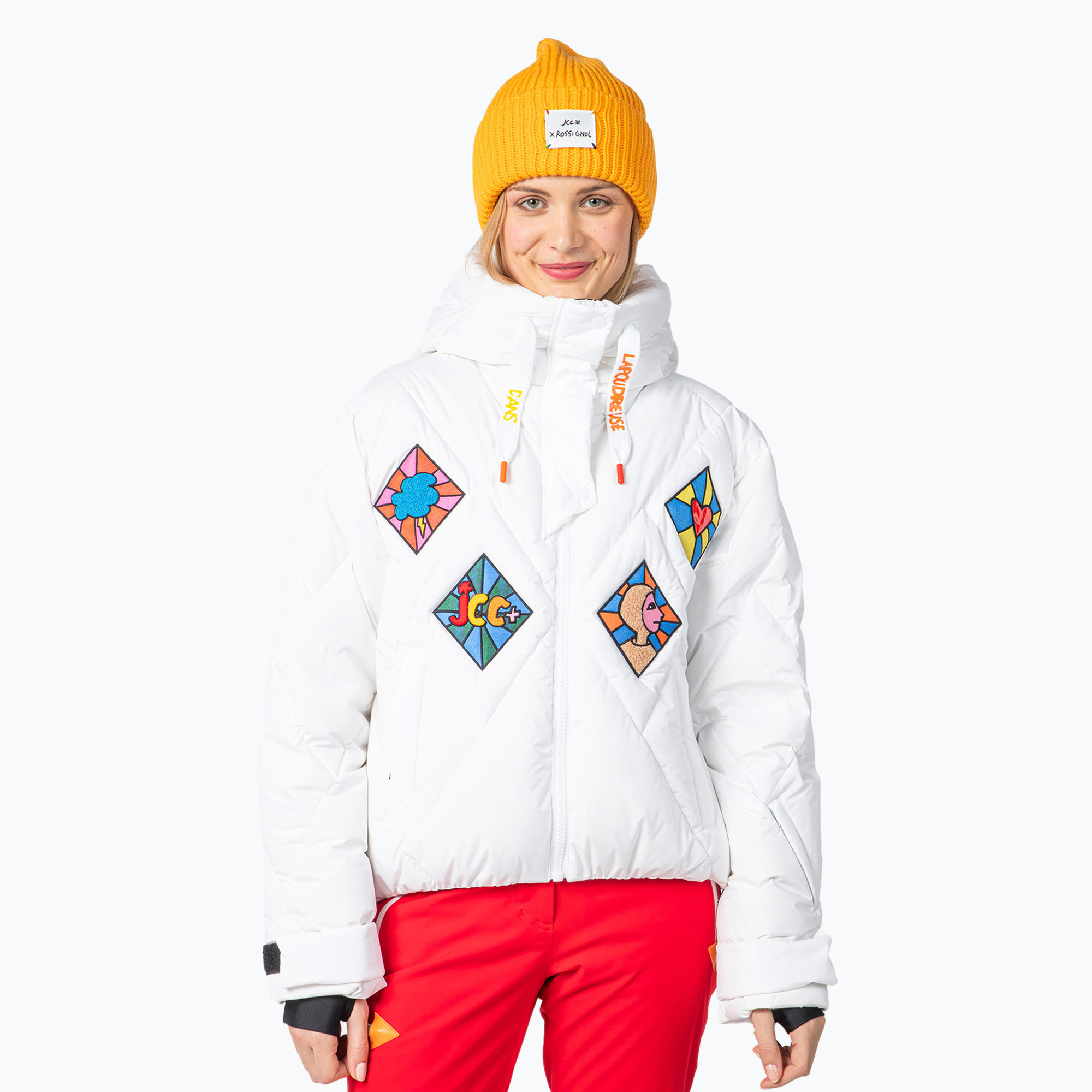 Dámska lyžiarska bunda Rossignol Lumy Down Bomber white (Lumy Down Bomber RLNWJ32_100)
