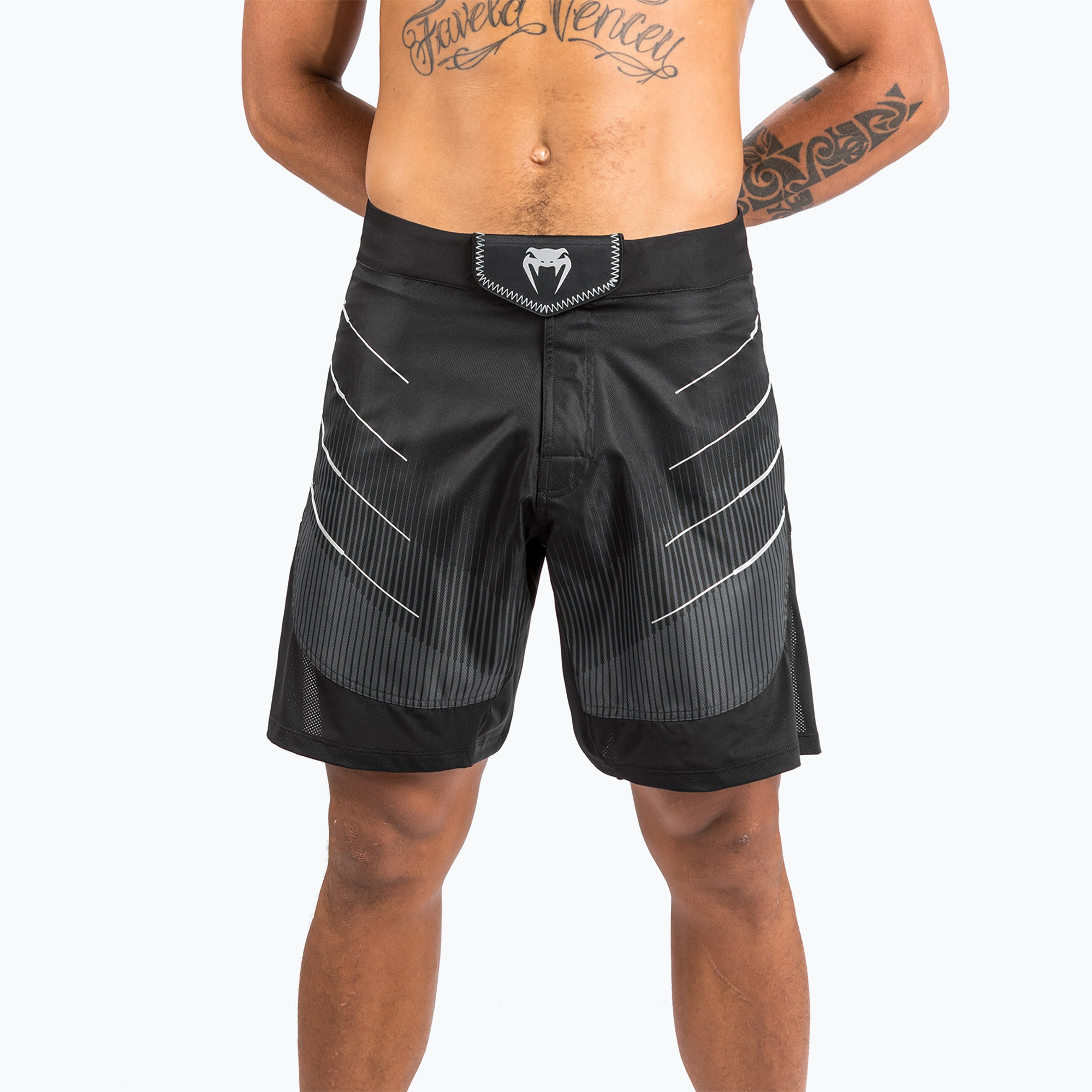 Pánske tréningové šortky Venum Biomecha Fightshorts black/grey (Biomecha Fightshorts 04781)