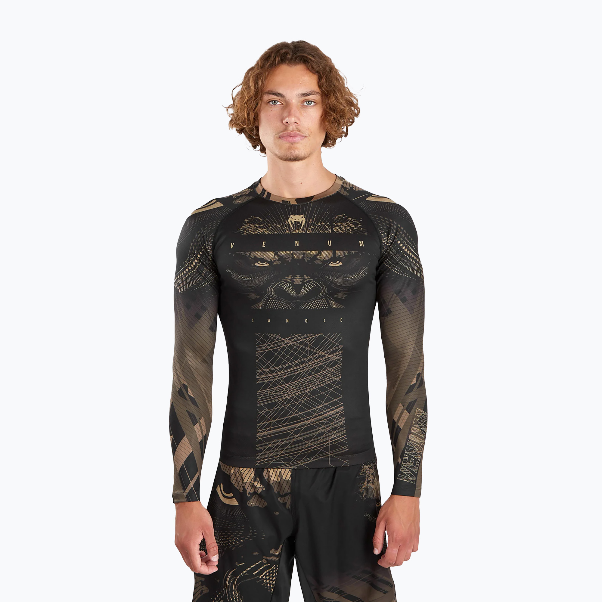 Pánsky Rushguard Venum Gorilla Jungle sand/black (Gorilla Jungle Rashguard 05078)