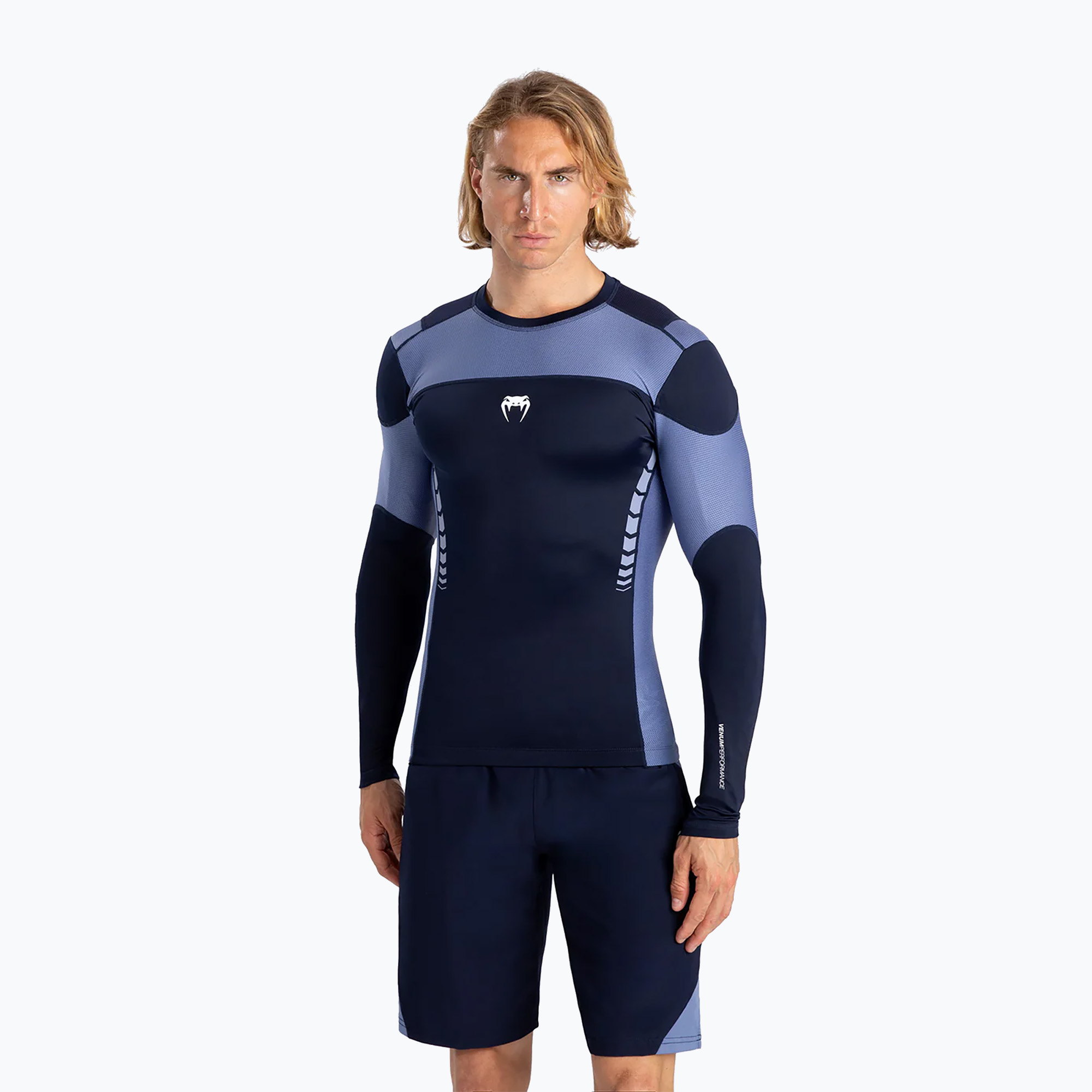 Pánsky tréningový longsleeve Venum Tempest Rashguard Longsleeve navy blue/blue