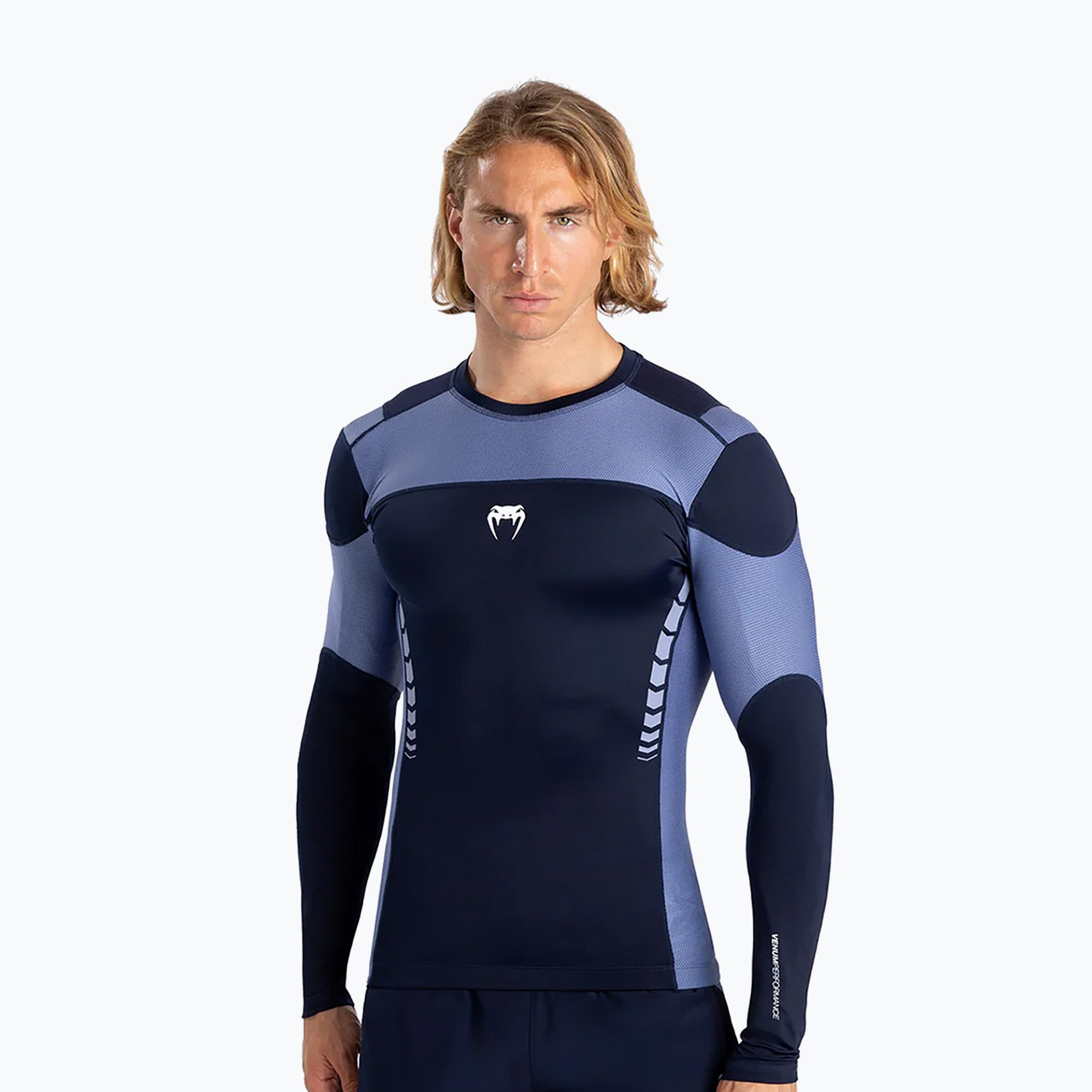 Pánsky tréningový longsleeve Venum Tempest Rashguard Longsleeve navy blue/blue