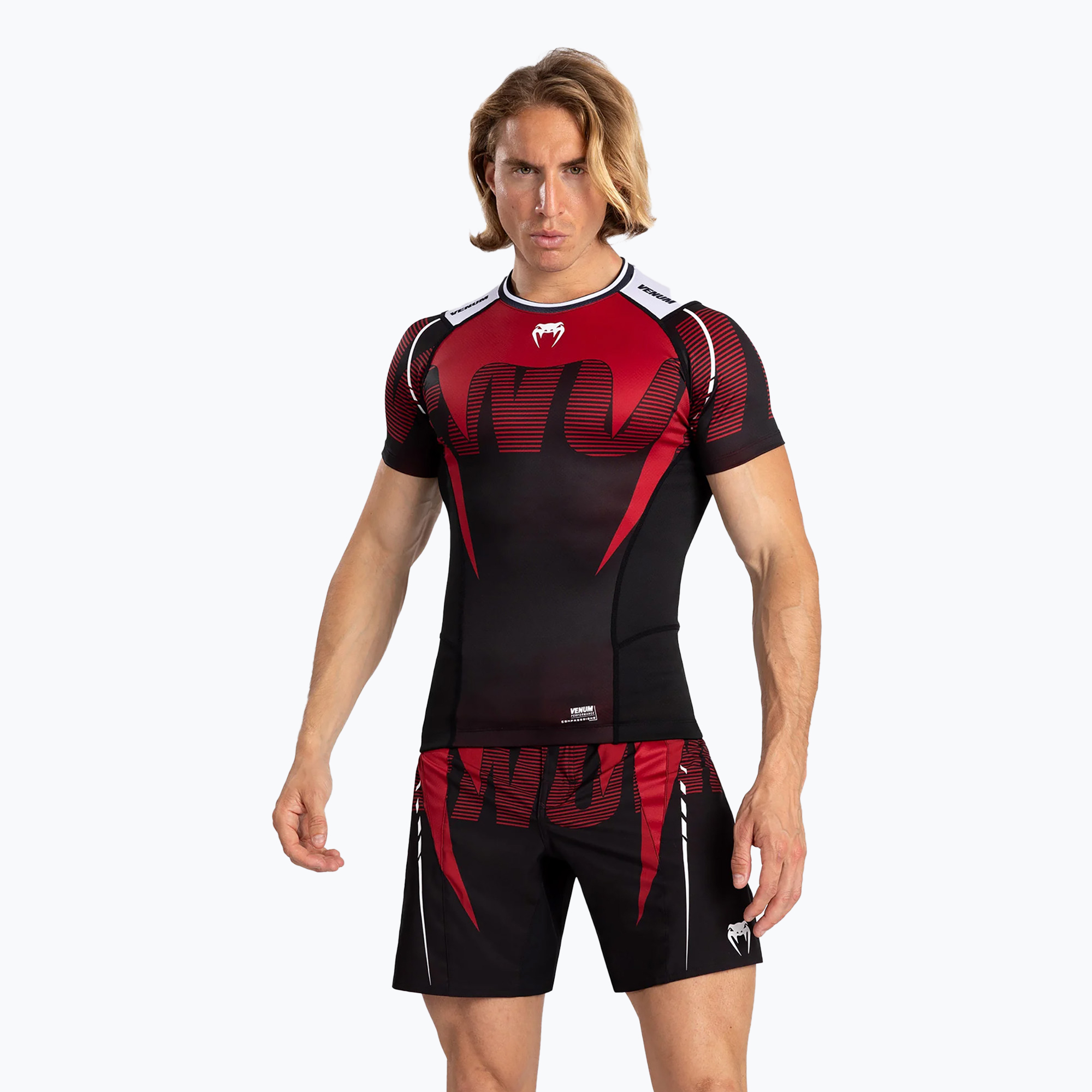 Pánske tričko Venum Adrenaline Rashguard SS black/red (Adrenaline Rashguard VENUM-05176-100)