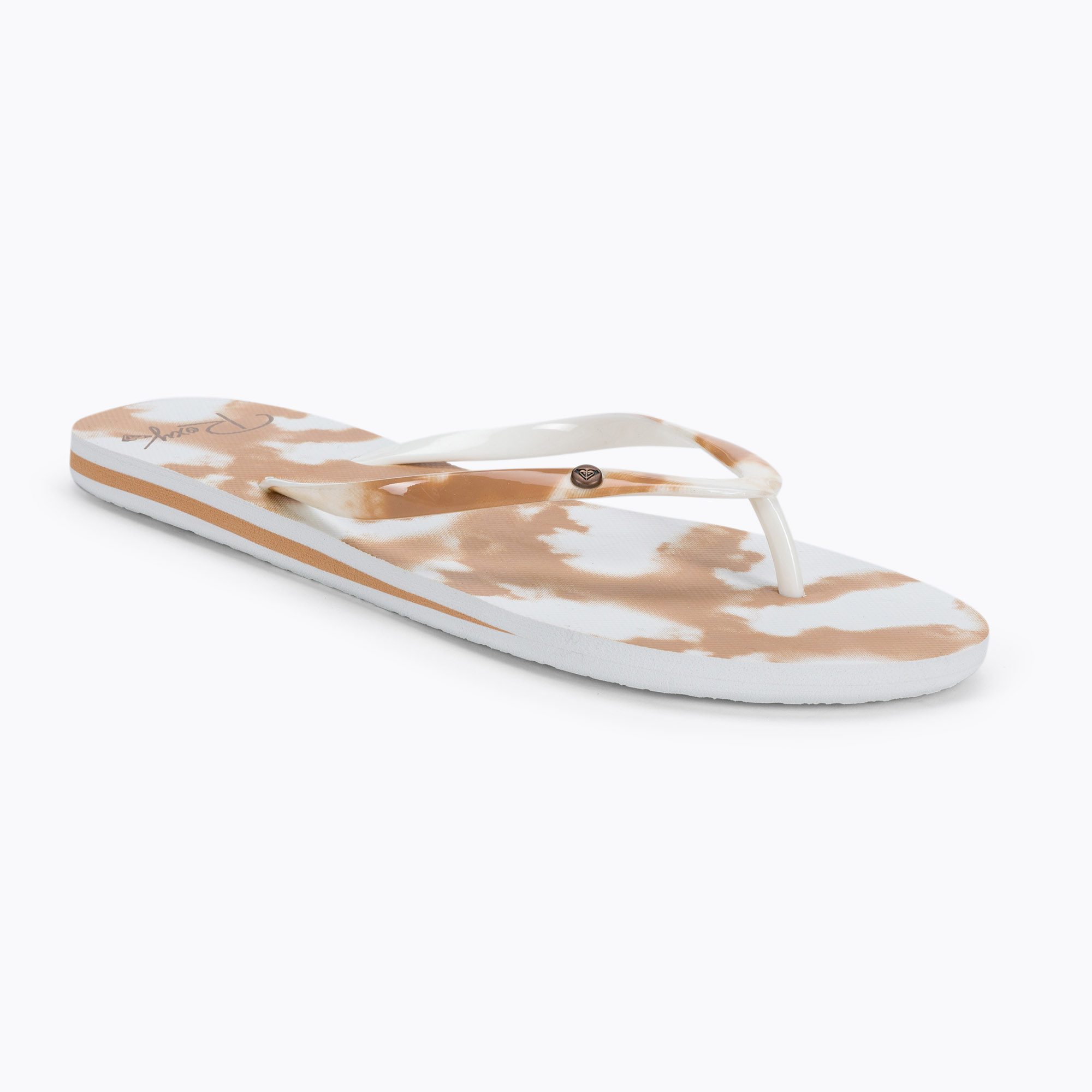 Dámske žabky ROXY Portofino III 2021 beige/white (Portofino ARJL100870-BW0)
