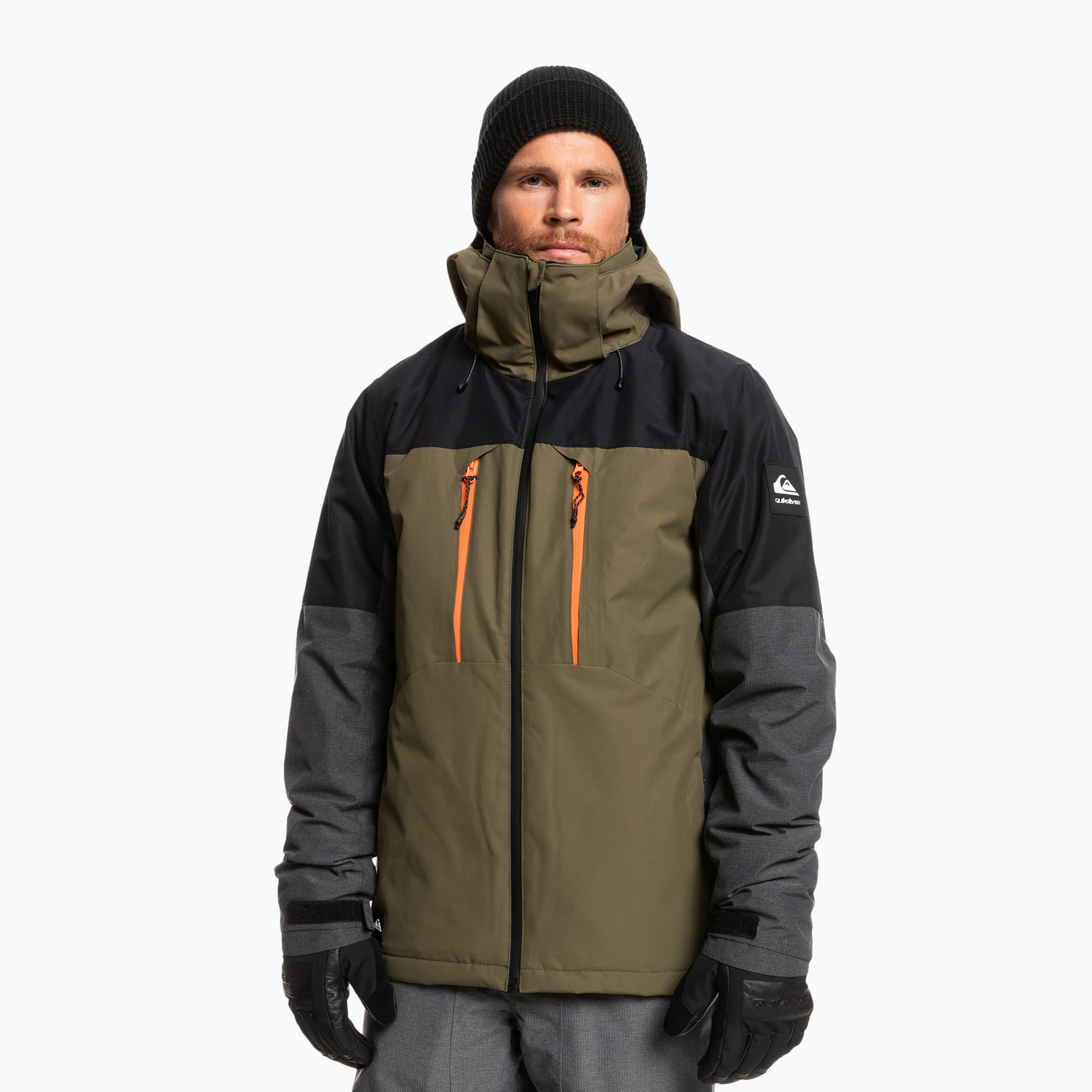 Pánska snowboardová bunda Quiksilver Mission Plus čierno-zelená EQYTJ3371