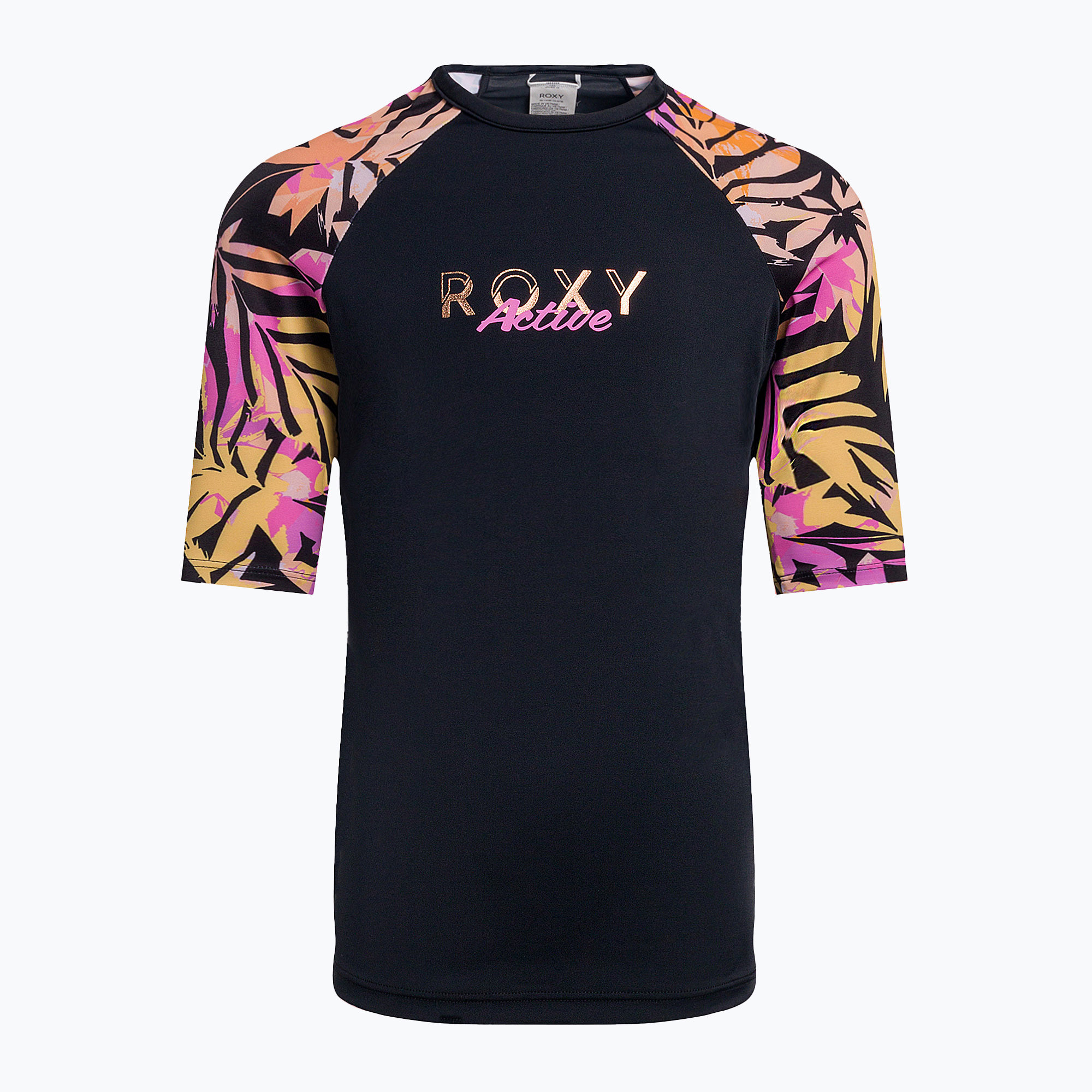 Detské plavecké tričko ROXY Active Joy Lycra 2021 anthracite zebra jungle girl (Active Joy Lycra ERGWR03339)