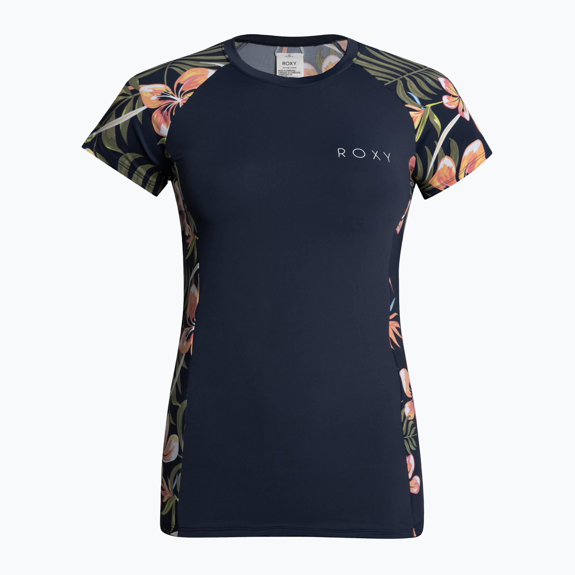 Dámske plavecké tričko ROXY Printed 2021 mood indigo tropical depht