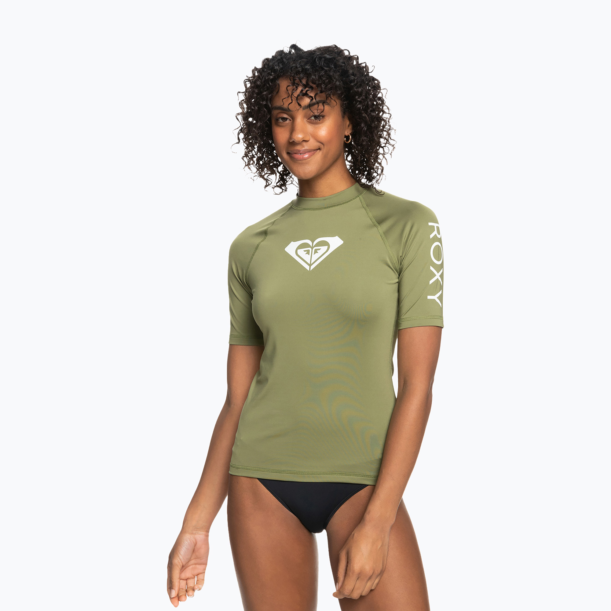 Dámske plavecké tričko ROXY Whole Hearted 2021 loden green (Whole Hearted SS GNG0 ERJWR03548-GNG0)