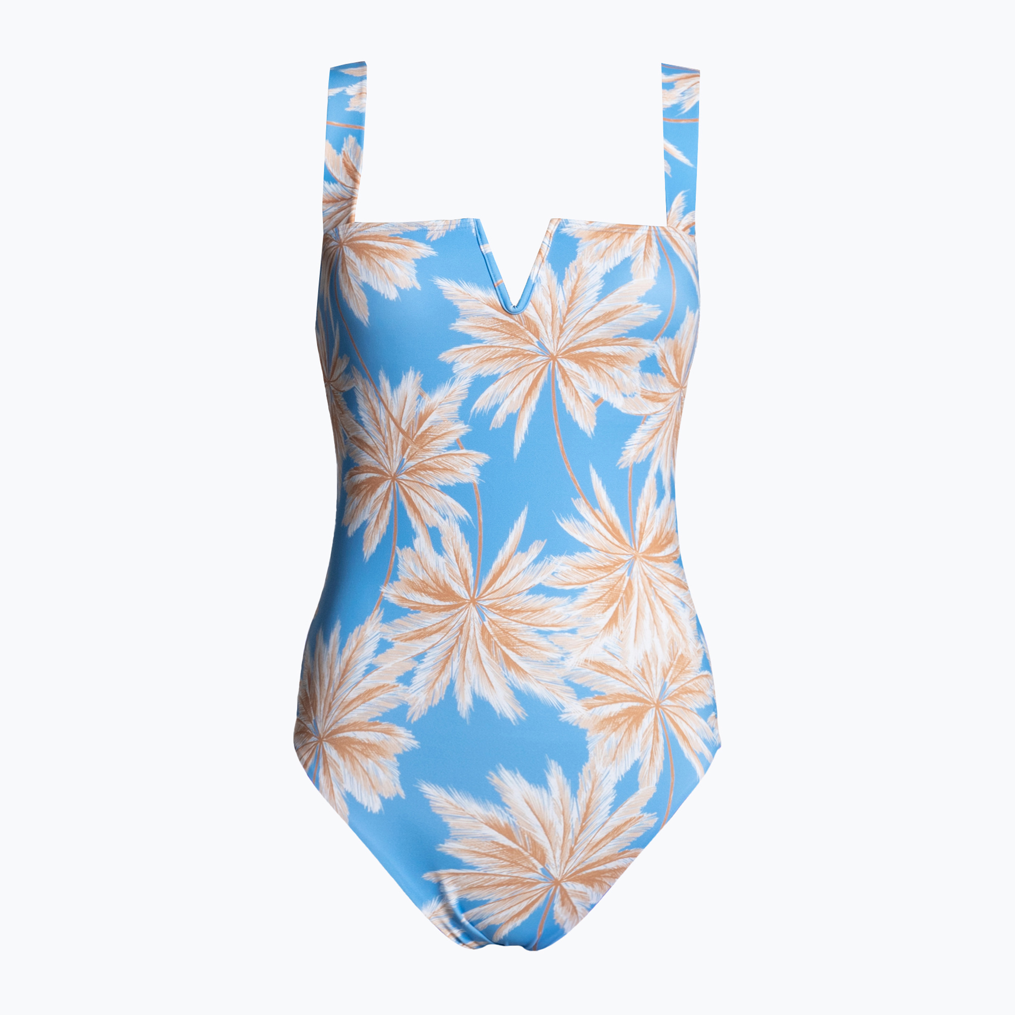 Dámske jednodielne plavky ROXY Love The Coco V D-Cup 2021 azure blue palm island (Love The Coco V D-Cup ERJX103531)