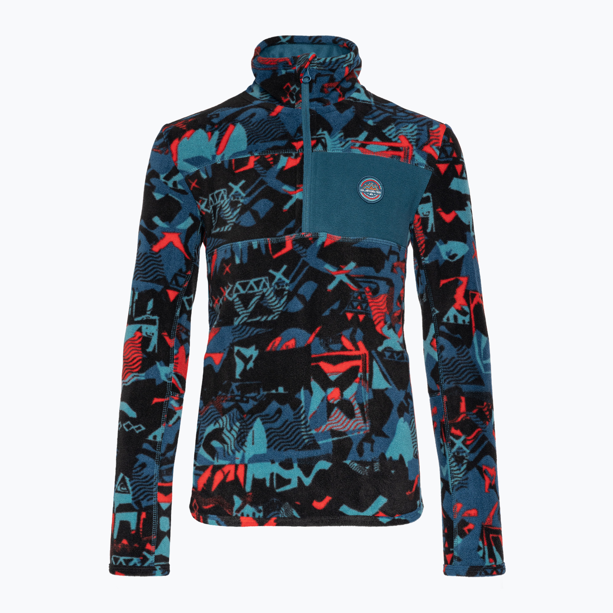 Quiksilver Aker HZ Fleee detská snowboardová mikina building moutains grenadine (Aker Half Zip Fleece EQBFT03862-NNK1)