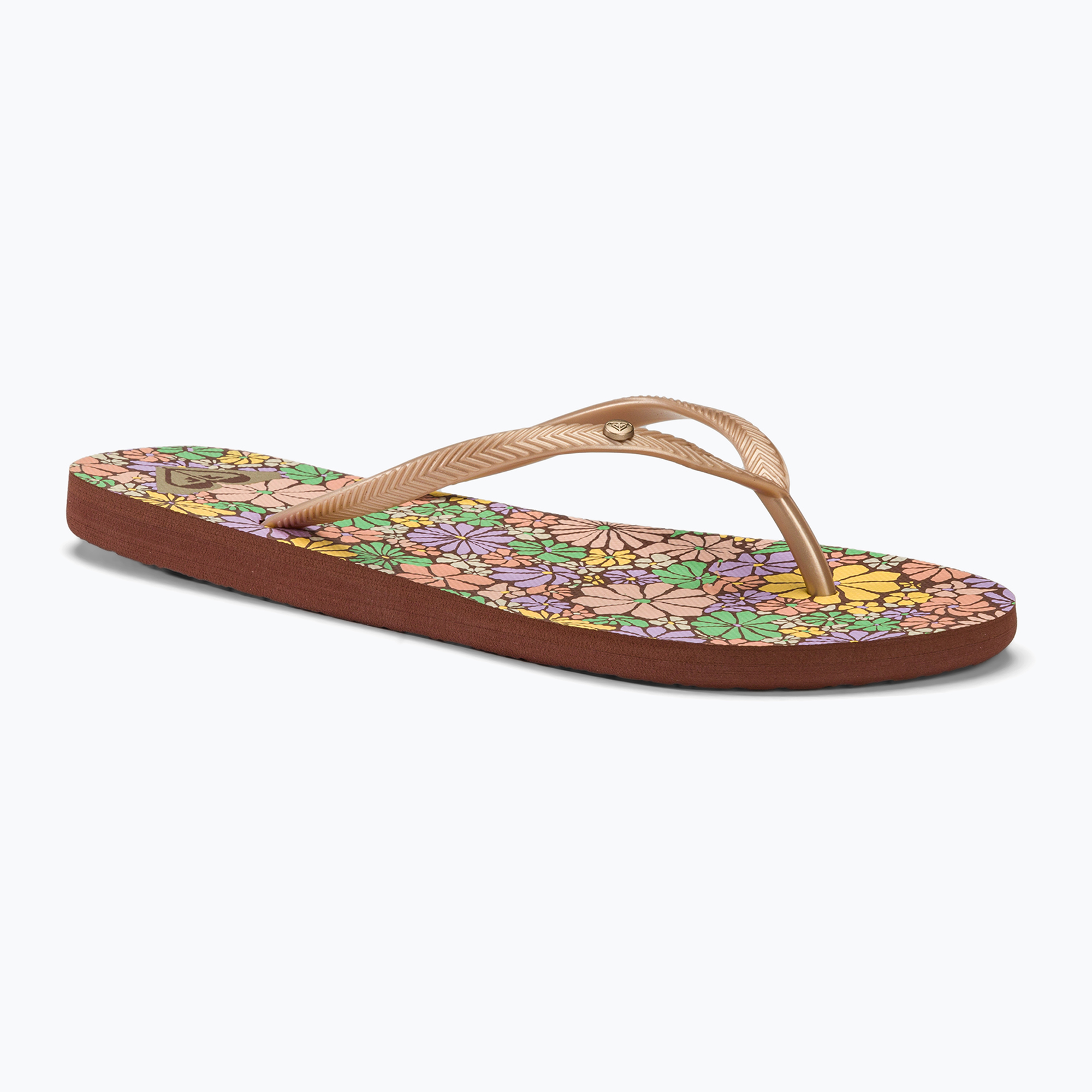 Dámske žabky ROXY Bermuda Print brown combo