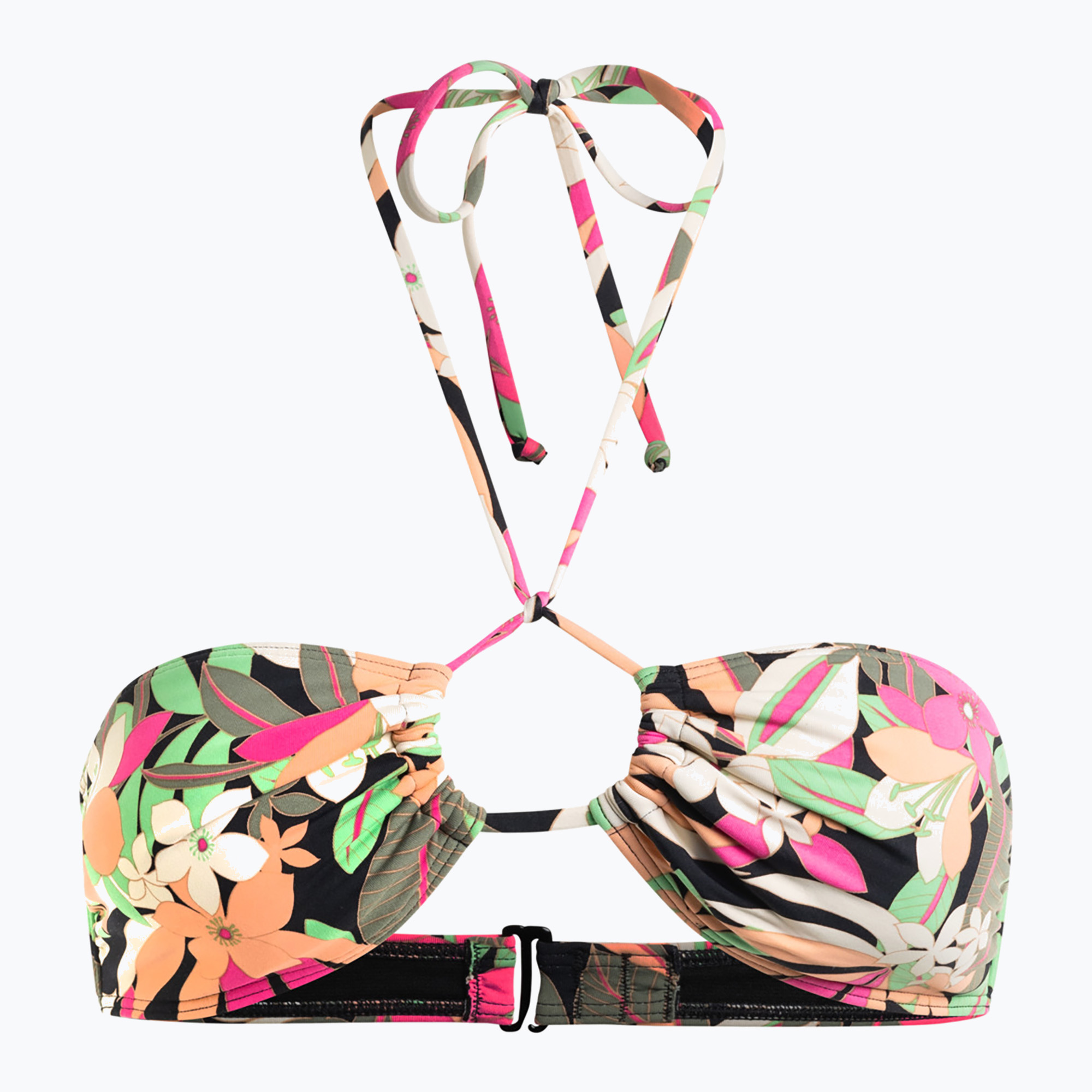 Vrchný diel plaviek ROXY Printed Beach Classics Halter anthracite palm song s (PT Beach Classics Fashion Tri ERJX305197)